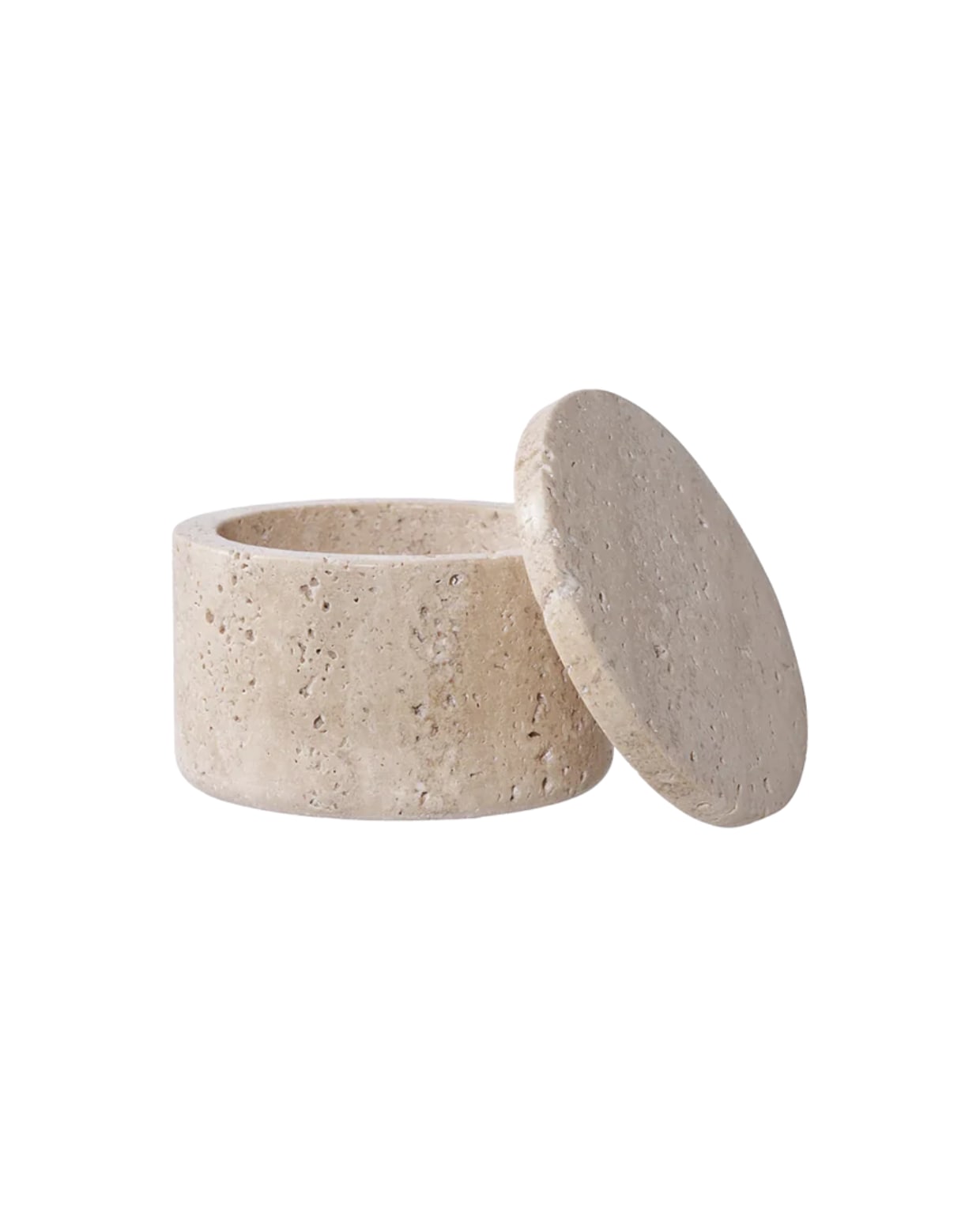 Artichok voorraadpot Joah travertijn, natuursteen, beige, 10x6,5 cm (xh) € 39,- ( shop.vtwonen.nl). Artichok