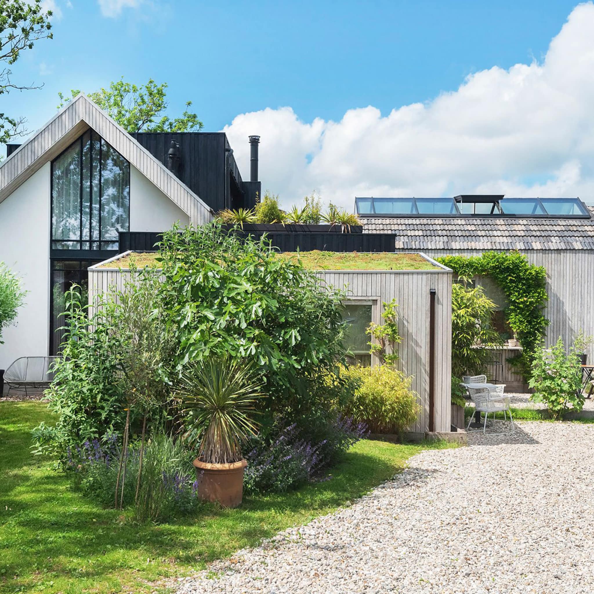 houten japandi huis alpaca tuin