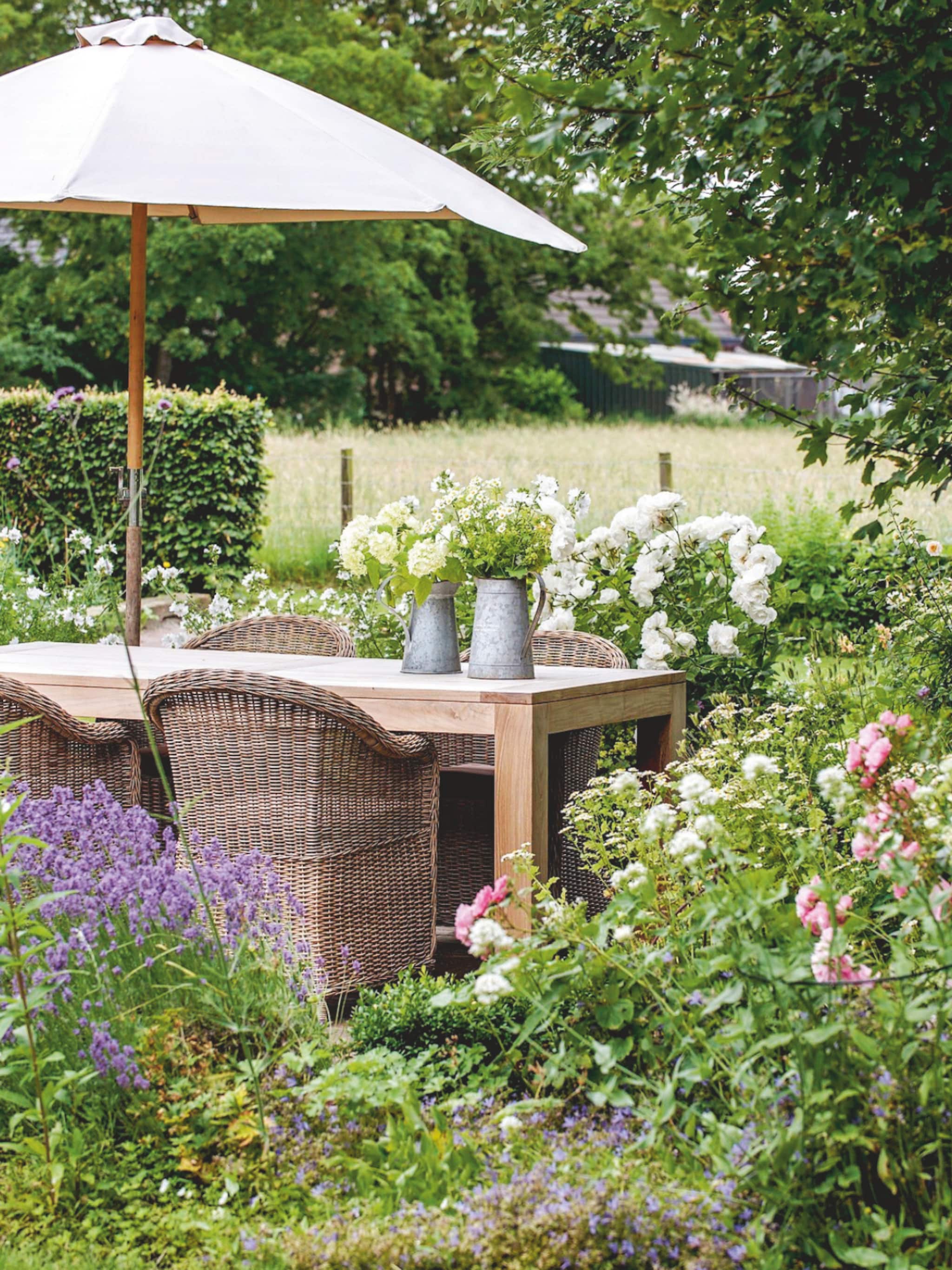 moodboard groene tuin planten