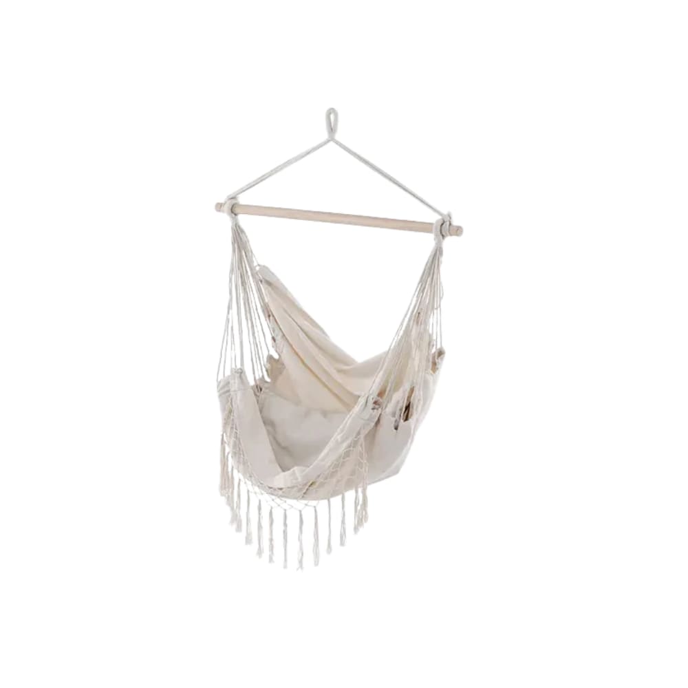 Nest outdoor Colin tuin hangstoel, katoen, gebroken wit, 100x120, €79,-. (shop.vtwonen.nl) Nest Outdoor