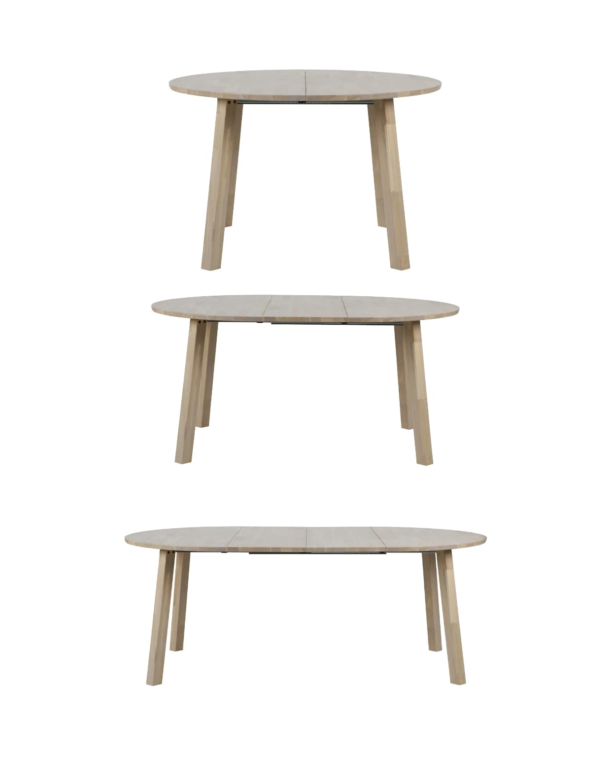 Shop op shop.vtwonen.nl: Woood uitschuifbare eettafel Lange Jan, eikenhout, zwart en whitewash, 120x75 cm (Øxh) uitschuifbaar in lengte 120-160-200 cm € 599,-.  Woood