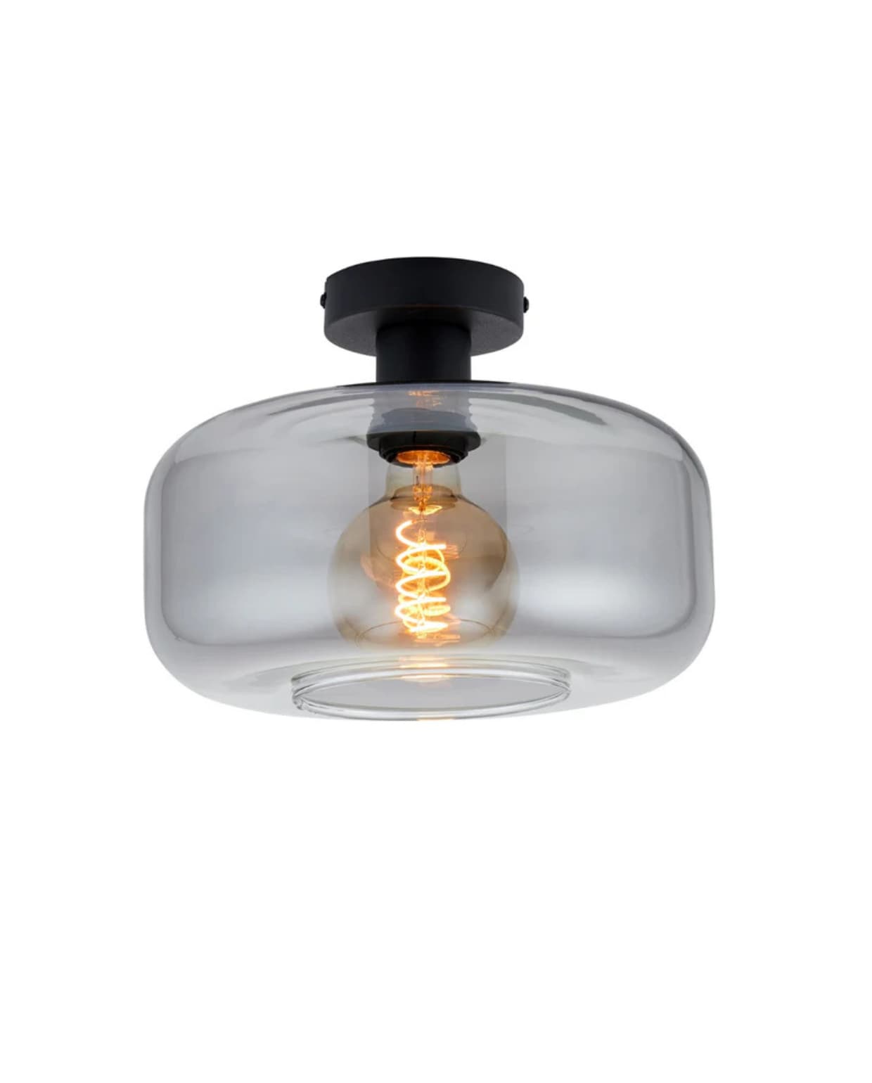 Shop op shop.vtwonen.nl: Lighto plafondlamp Art Deco, smoke glas, zwart, 28x20,5 cm (Øxh) € 68,95. Lighto