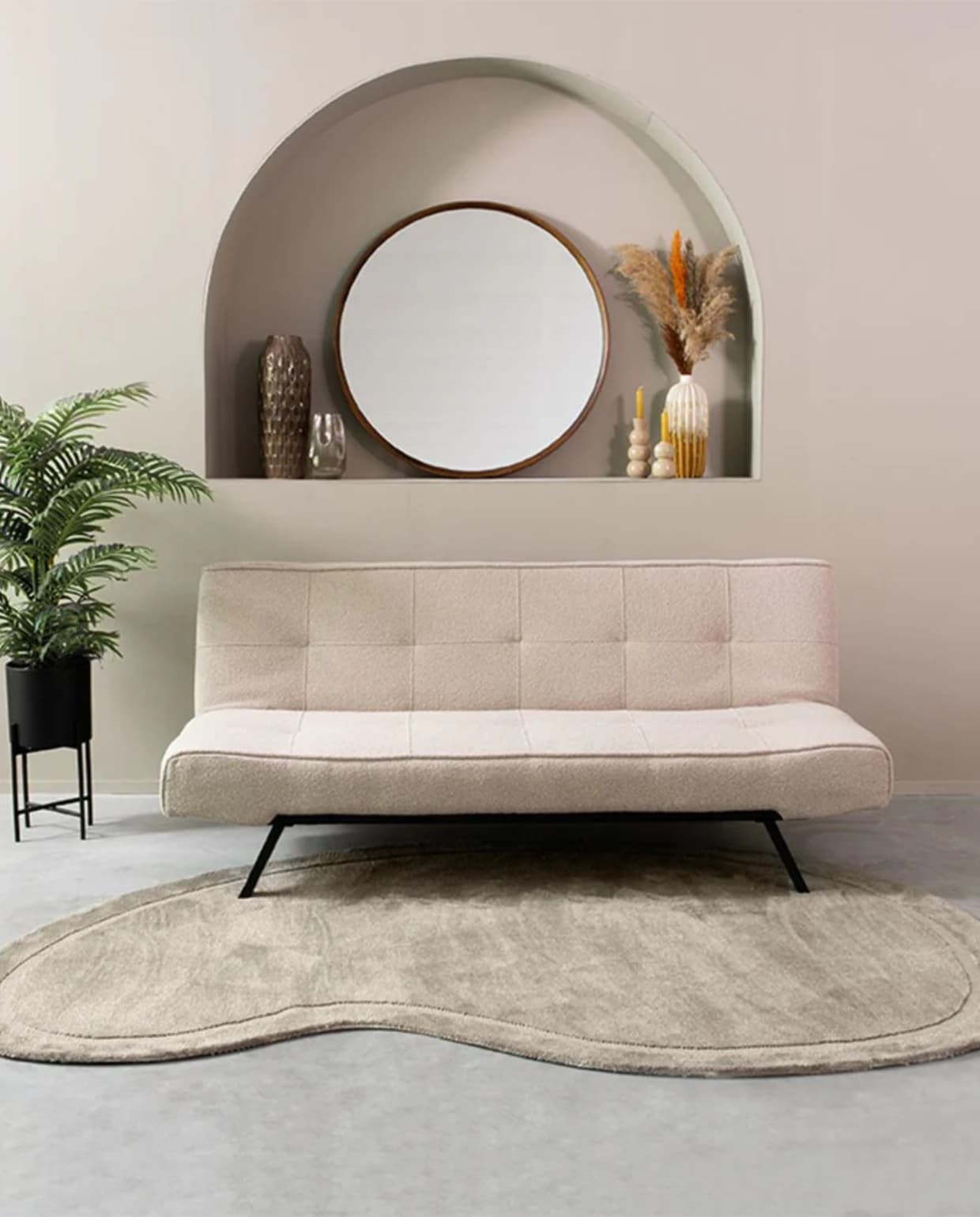 Shop op shop.vtwonen.nl: Label51 slaapbank King, bouclé, naturel, 181x85x82 cm (bxdxh) € 499,-. Label51