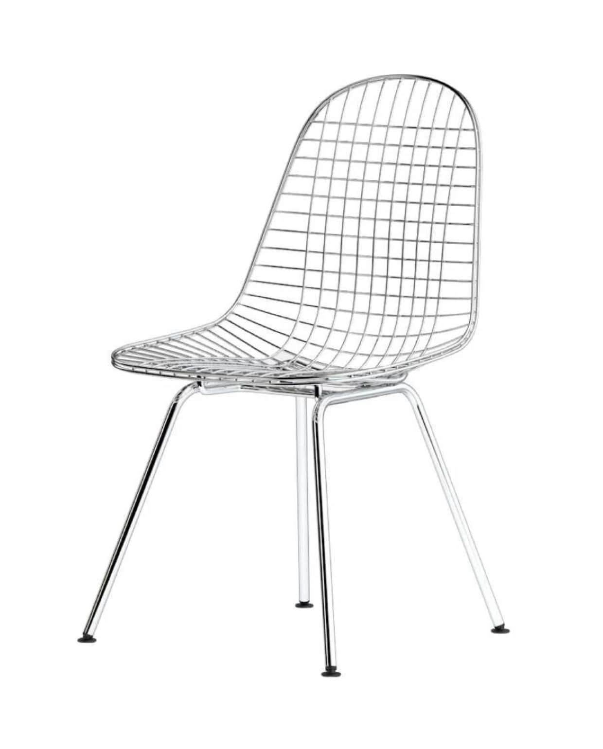 Vitra stoel Eames Wire Chair DKR, verchroomd onderstel, 49x51x85 cm (bxdxh) € 508,- (fliders.nl).  Vitra