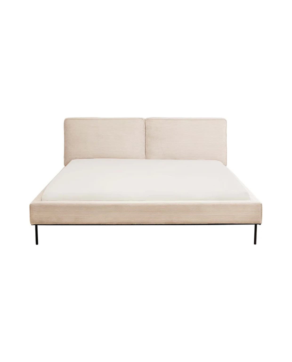 Voorbeeld bedframe. Shop dit bed op shop.vtwonen.nl: Kare Design bed East Side Cord Benito, polyester, creme, 160x200 cm (bxd) € 1499,-. Kare Design