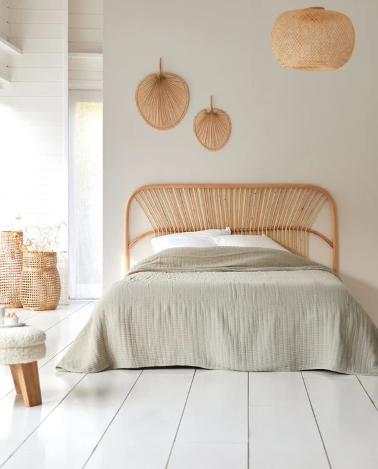 Shop op shop.vtwonen.nl: Tikamoon Rotan hoofdbord 160 cm - Naturel Tikamoon