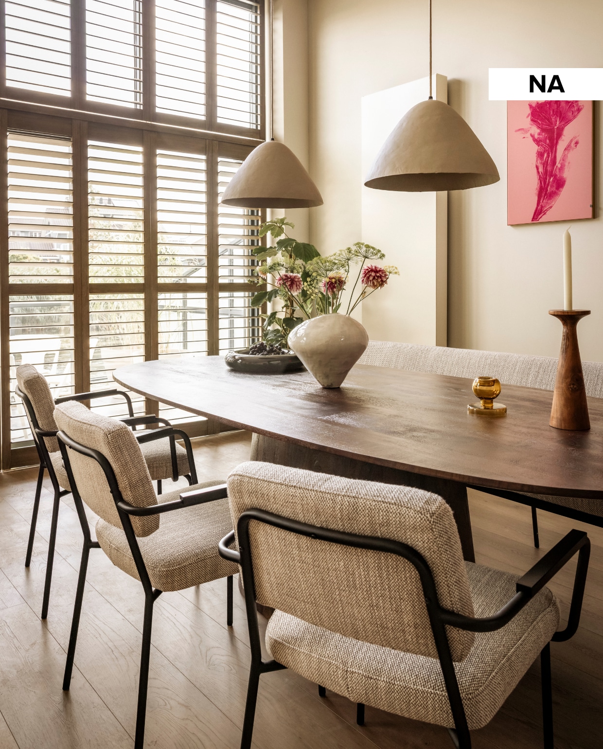 Weer verliefd op je huis aflevering 2 seizoen 23 2025, stylist Fietje in Schiedam, eethoek na de make-over  Weer verliefd op je huis aflevering 2 seizoen 23 2025 | styling Fietje Bruijn | fotografie Sonja Velda