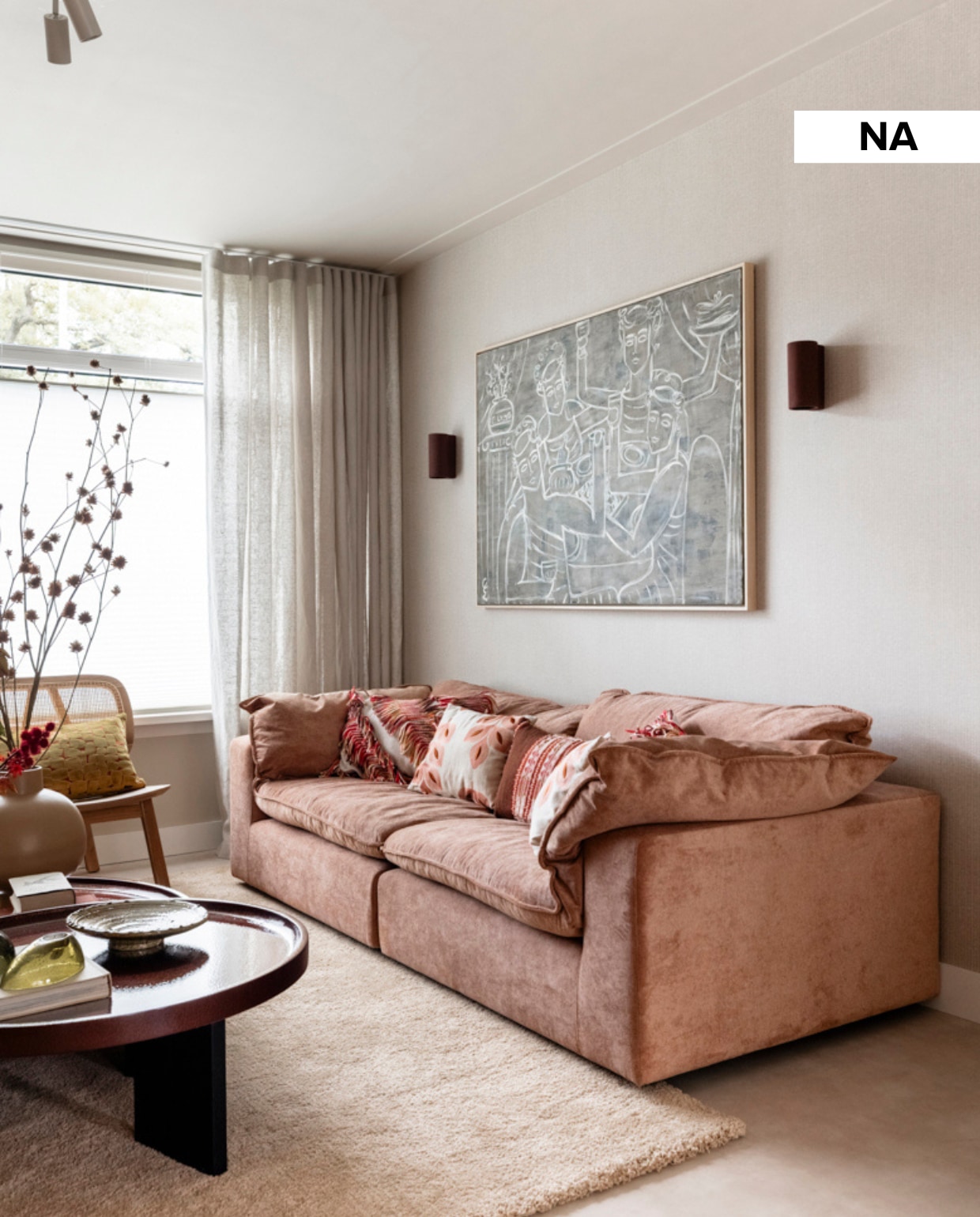 vtwonen Weer verliefd op je huis aflevering 3 seizoen 23 2025, stylist Liza in Haarlem, woonkamer na de make-over vtwonen Weer verliefd op je huis aflevering 3 seizoen 23 2025 | styling Liza Wassenaar | fotografie Margriet Hoekstra