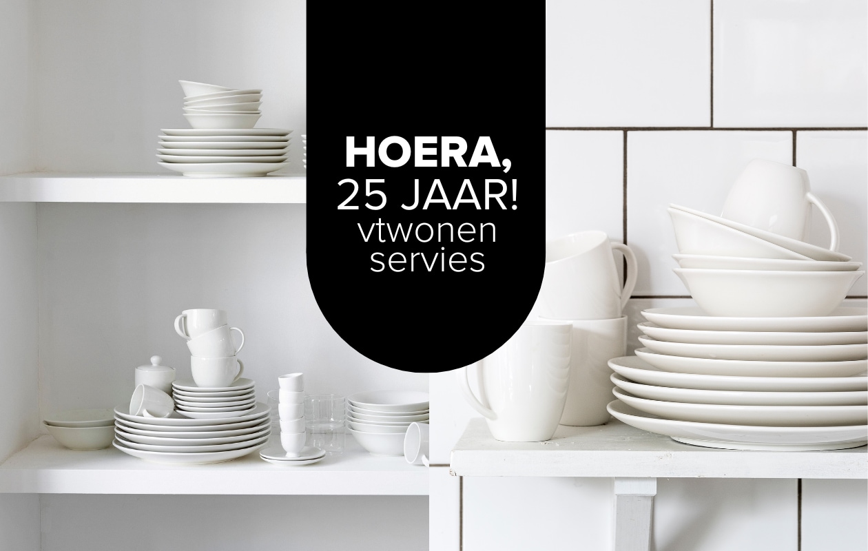 Shop op shop.vtwonen.nl: divers vtwonen servies, porselein, wit, bijvoorbeeld mokken met oor, 250 ml, set van 6 € 25,-. vtwonen
