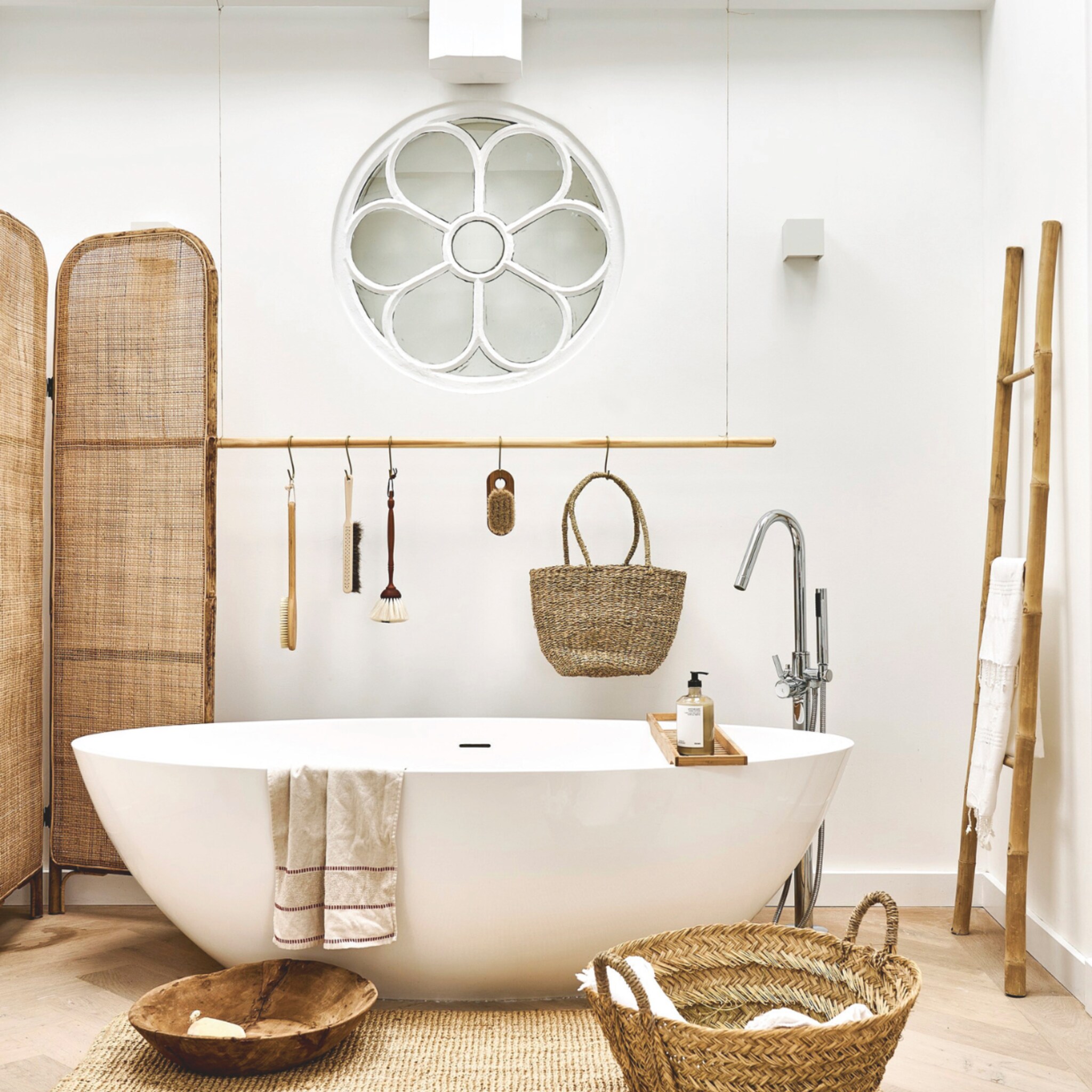 werelds landelijke badkamer stijl