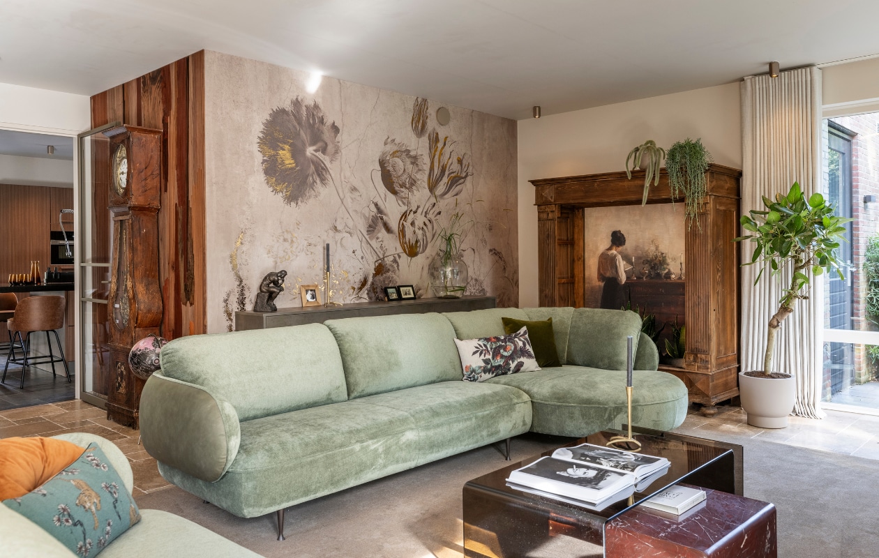 Weer verliefd op je huis aflevering 5 seizoen 23 2025, stylist Frans in Amersfoort, zitkamer Weer verliefd op je huis aflevering 5 seizoen 23 2025 | styling Frans Uyterlinde | fotografie Margriet Hoekstra