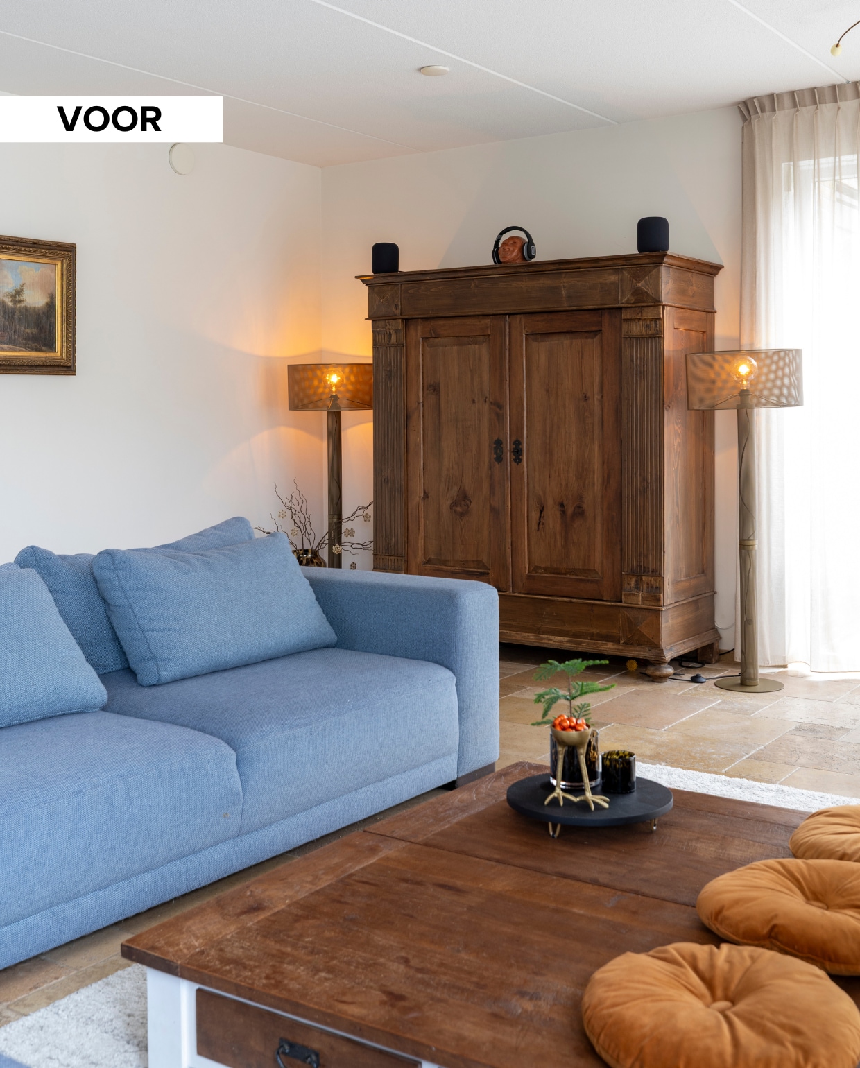 Weer verliefd op je huis aflevering 5 seizoen 23 2025, stylist Frans in Amersfoort, woonkamer voor de make-over Weer verliefd op je huis aflevering 5 seizoen 23 2025 | styling Frans Uyterlinde | fotografie Margriet Hoekstra