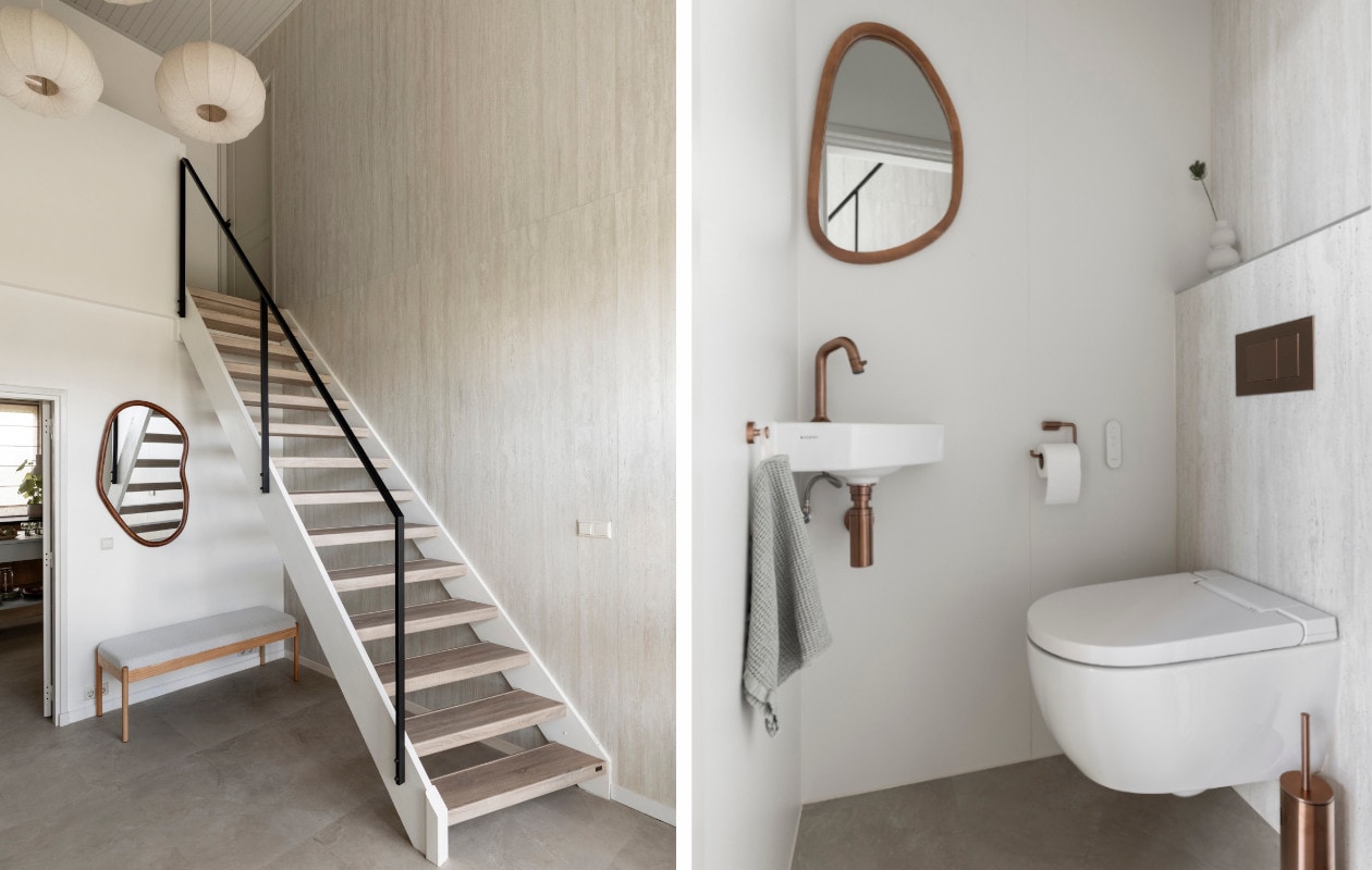 De wandpanelen Travertina Alba en Mandorla Fino van Benacci.