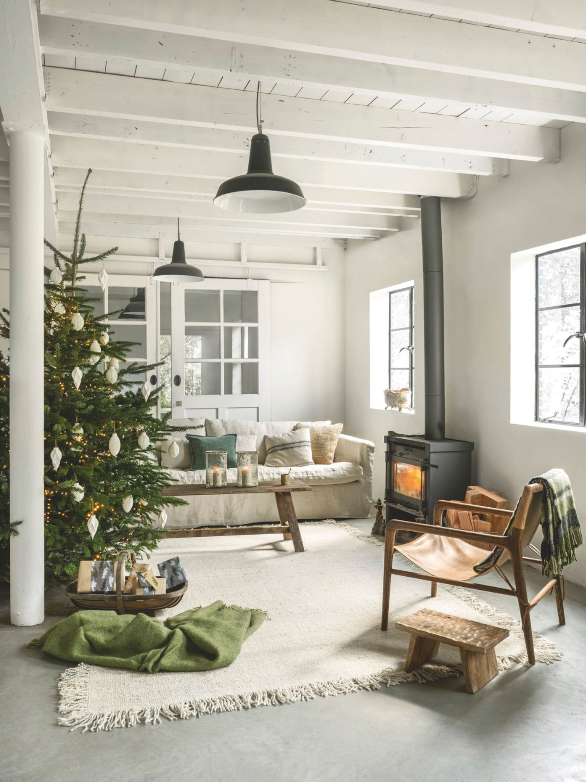 kerstboom versieren landelijke stijl