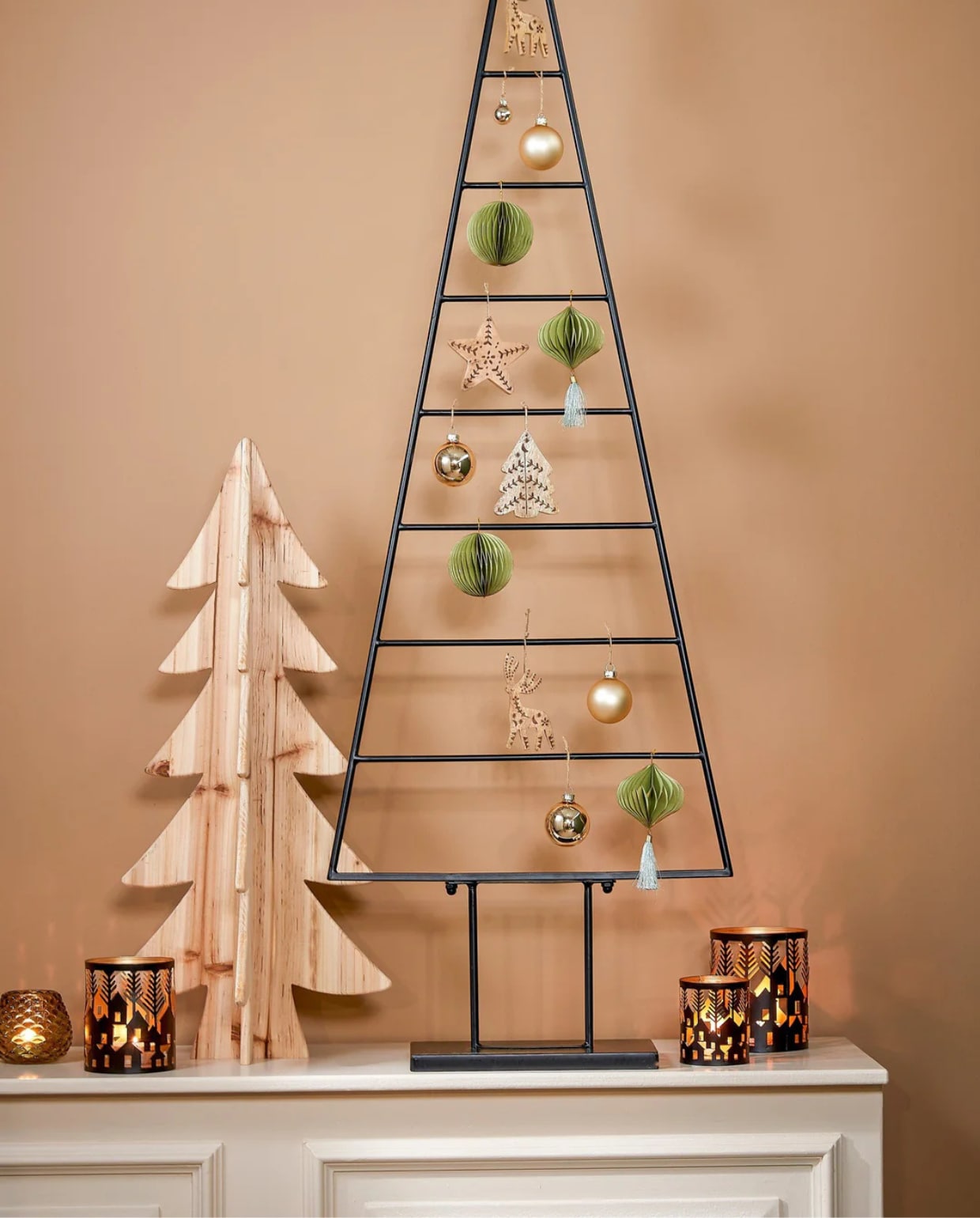 Decoratie Kerstboom - L50 x B15 x H152 cm - Metaal - Zwart Mica Decorations