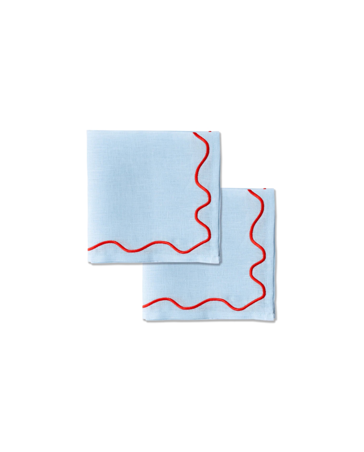 servetten Wavy - 100% linnen - blauw Kulu Club