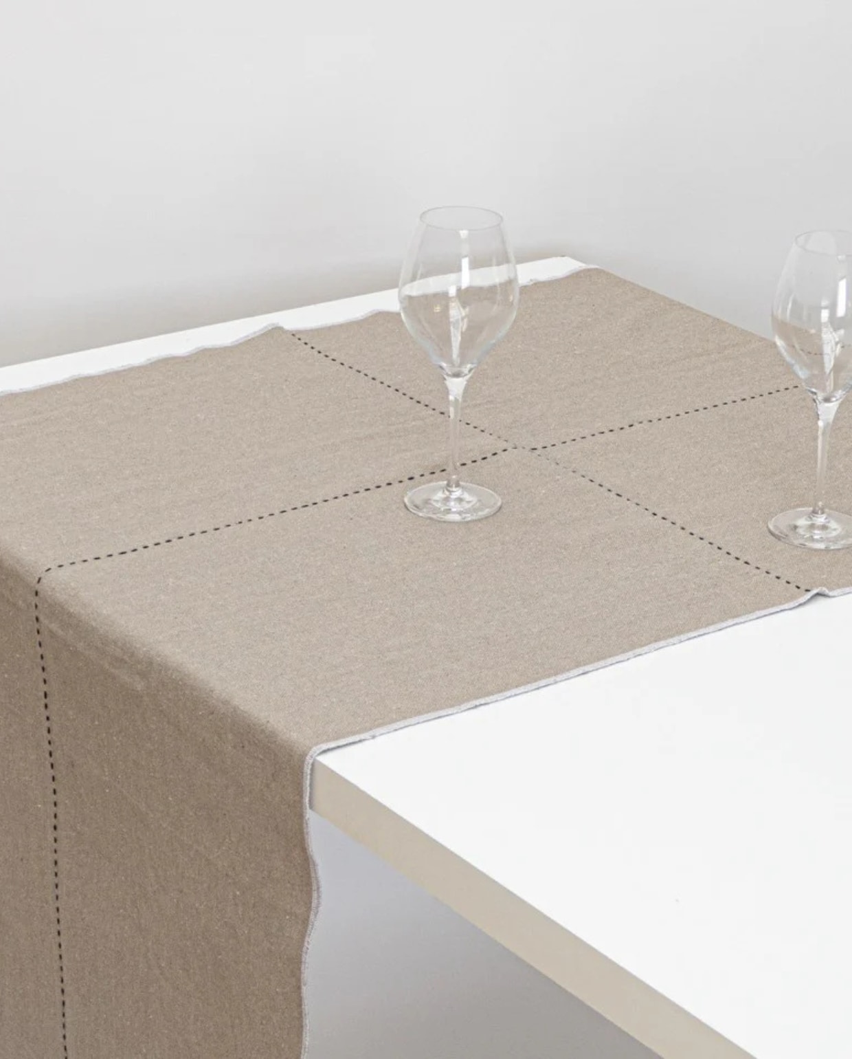 Canvas Tafelloper 170x65 cm Milk Tea The Table