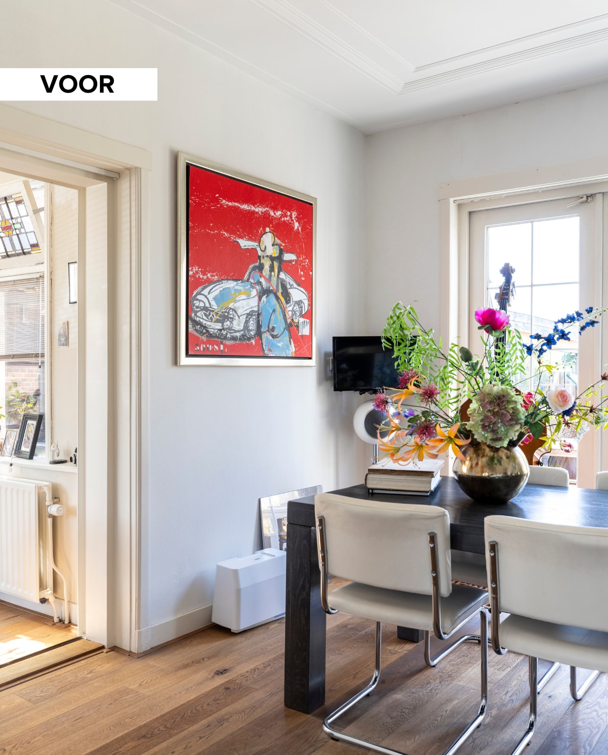 vtwonen Weer verliefd op je huis aflevering 8 seizoen 23 2025, stylist Frans in Naaldwijk, eetkamer voor de make-over vtwonen Weer verliefd op je huis aflevering 8 seizoen 23 2025 | styling Frans Uyterlinde | fotografie Margriet Hoekstra