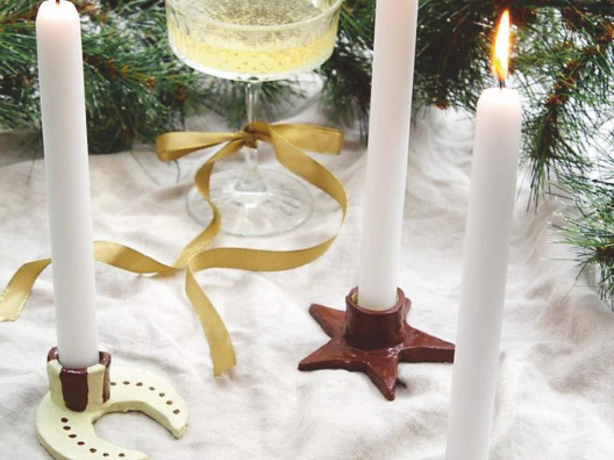 diy voor kerst kleigoede kandelaars