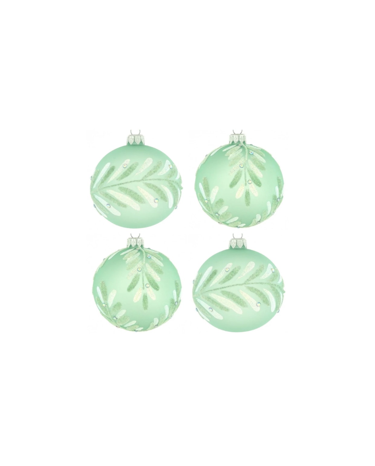 kerstbal – mintgroen – glas – set van 4 Dagmara