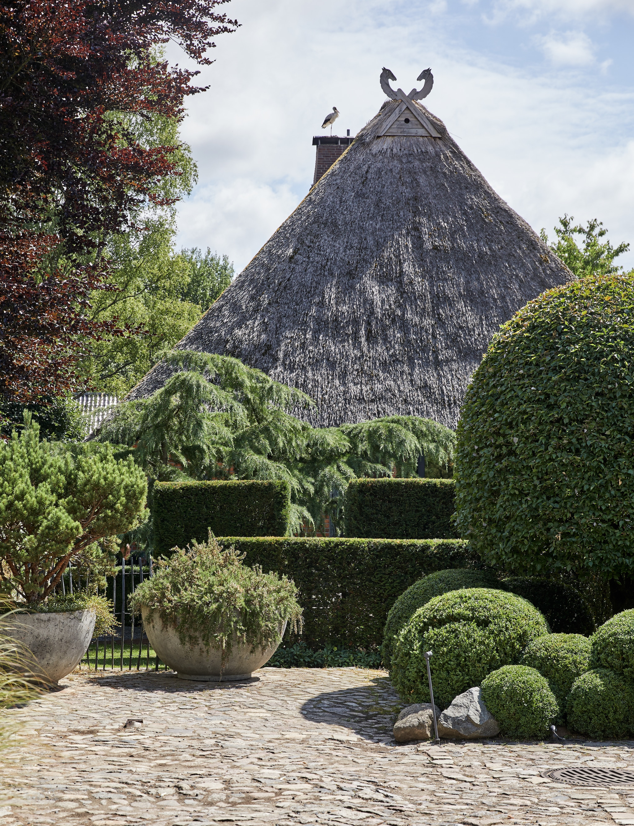 Beplanting: Taxus baccata, beuken, ceder en kornoelje. vtwonen Landelijk 03-2026 | fotografie Peter Fehrentz | productie Living Inside