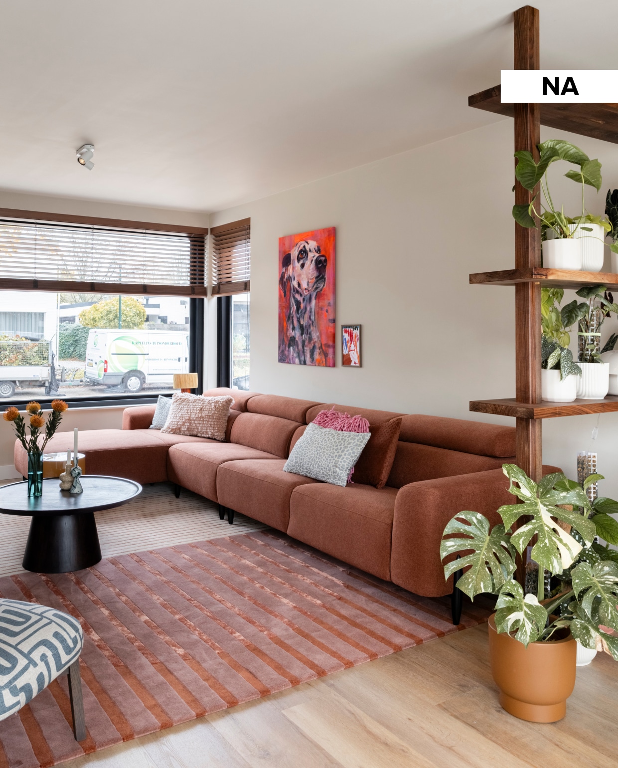 vtwonen Weer verliefd op je huis aflevering 11 seizoen 23 2025, zithoek na de make-over vtwonen Weer verliefd op je huis aflevering 11 seizoen 23 2025 | styling Marlies Does | fotografie Margriet Hoekstra