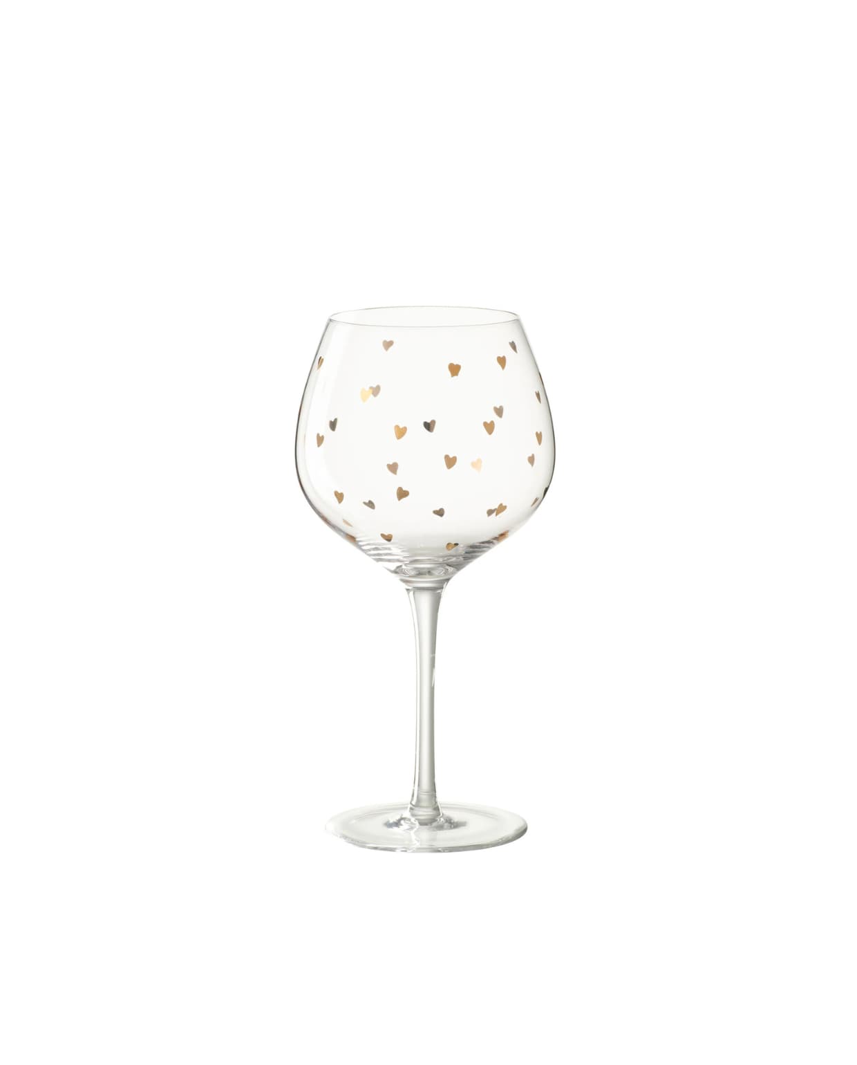 J-Line wijnglas Hart - glas - transparant/goud J-line