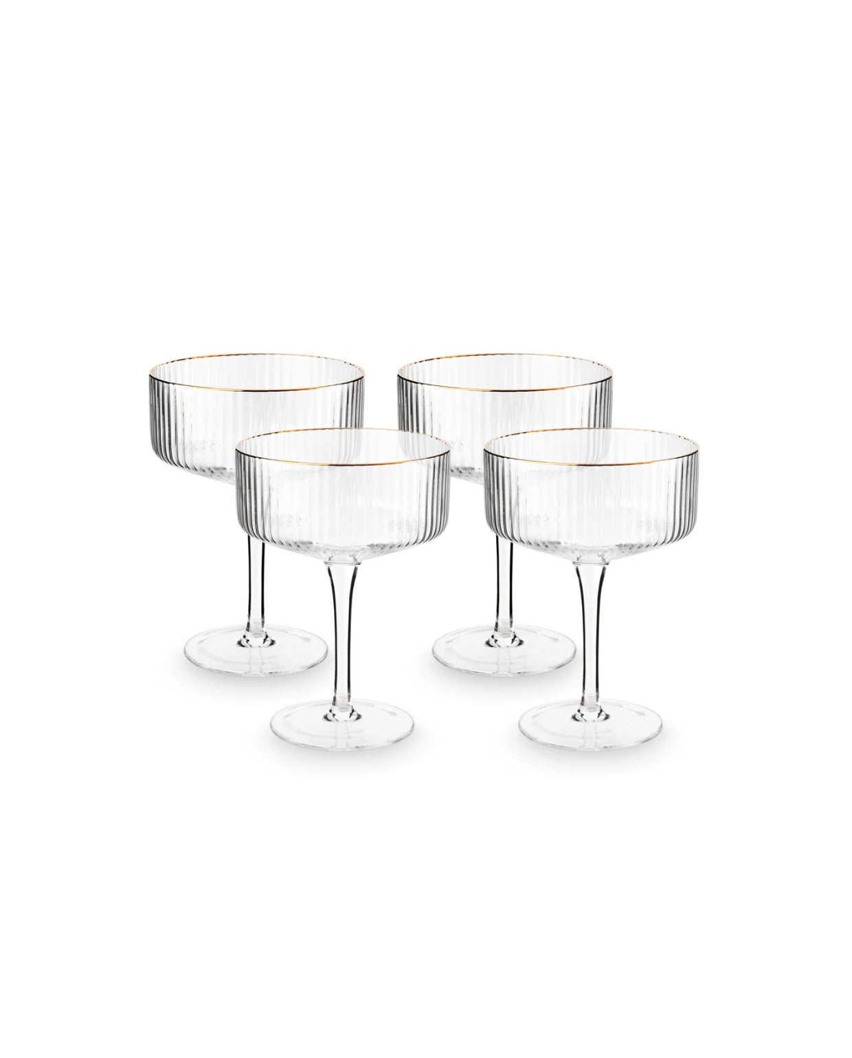 vtwonen Champagneglazen - set van 4 - met Gouden Rand vtwonen
