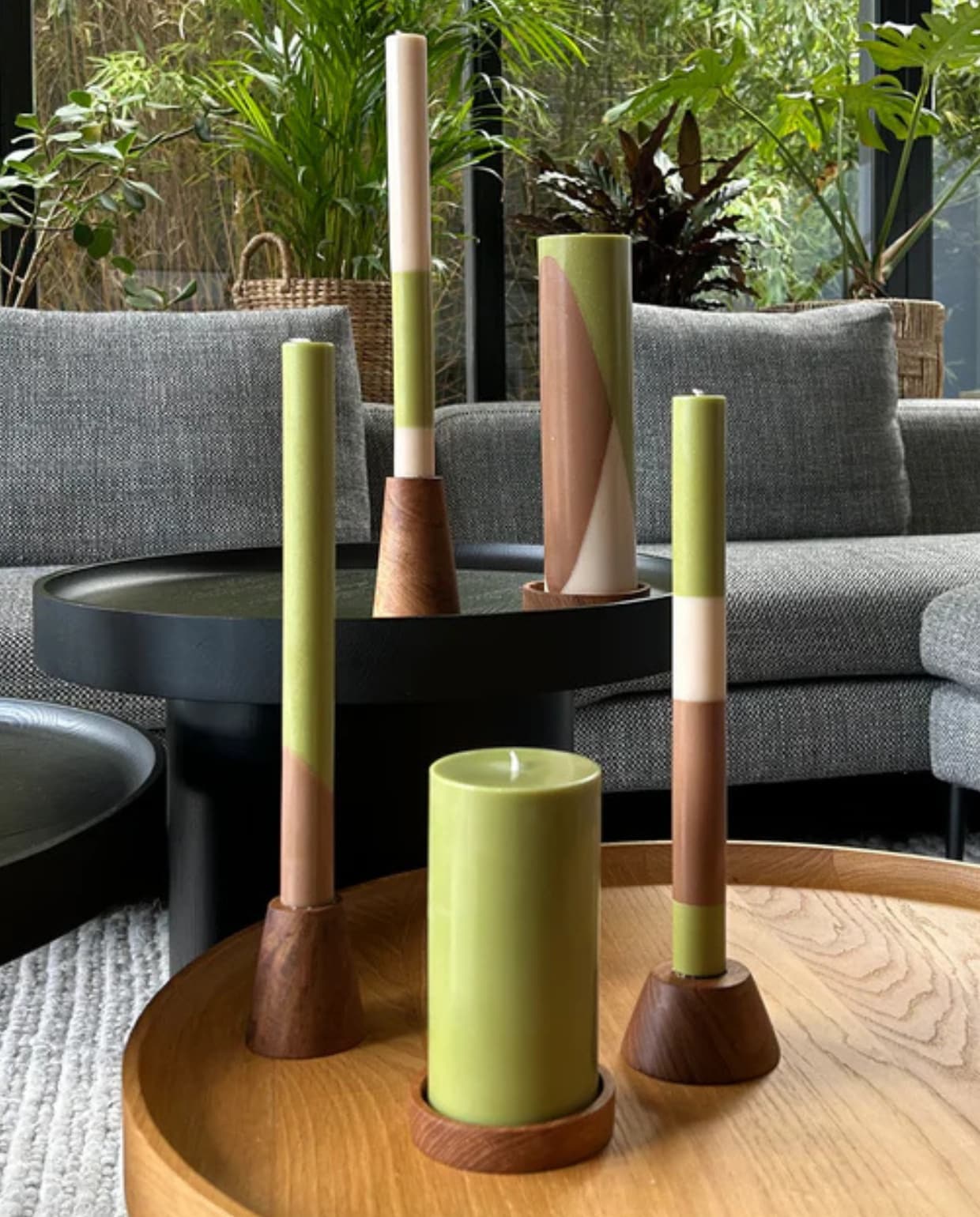 Dinerkaarsen diagonaal Fall - 30 cm - set van 3 Originalhome