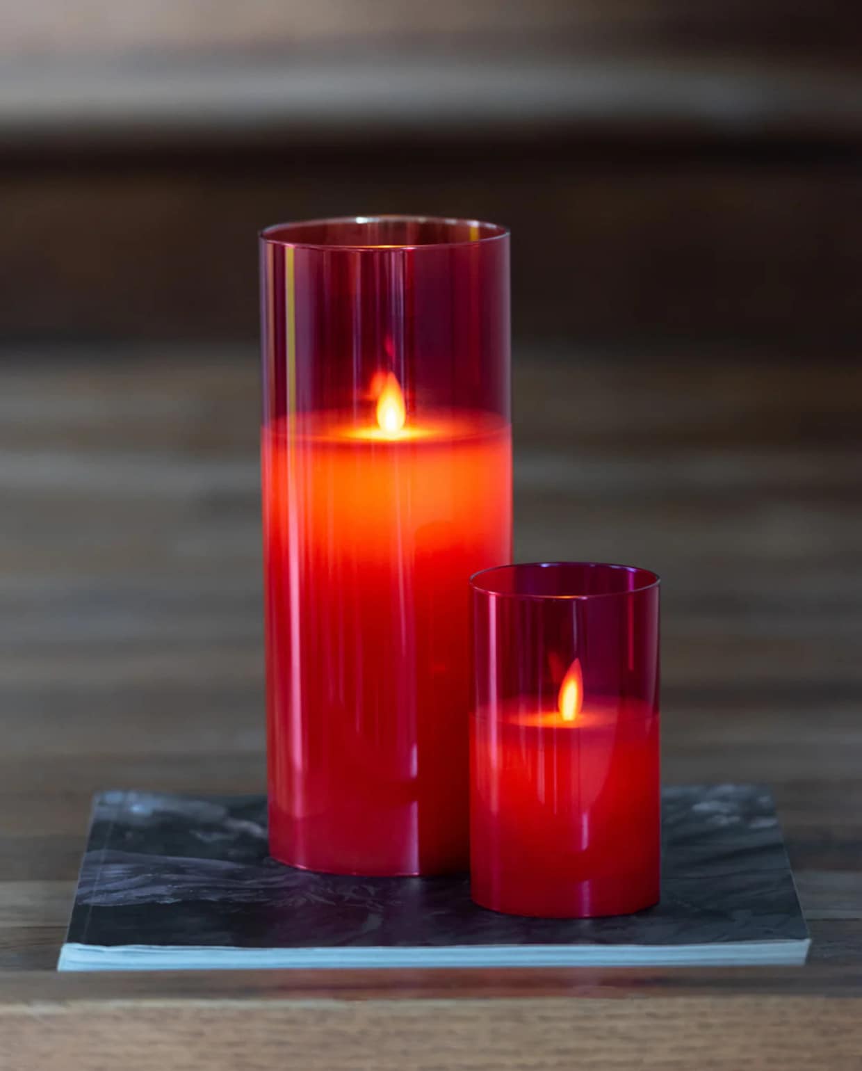 Lamp Blinkend - glas - rood - large - LED lichtjes J-line