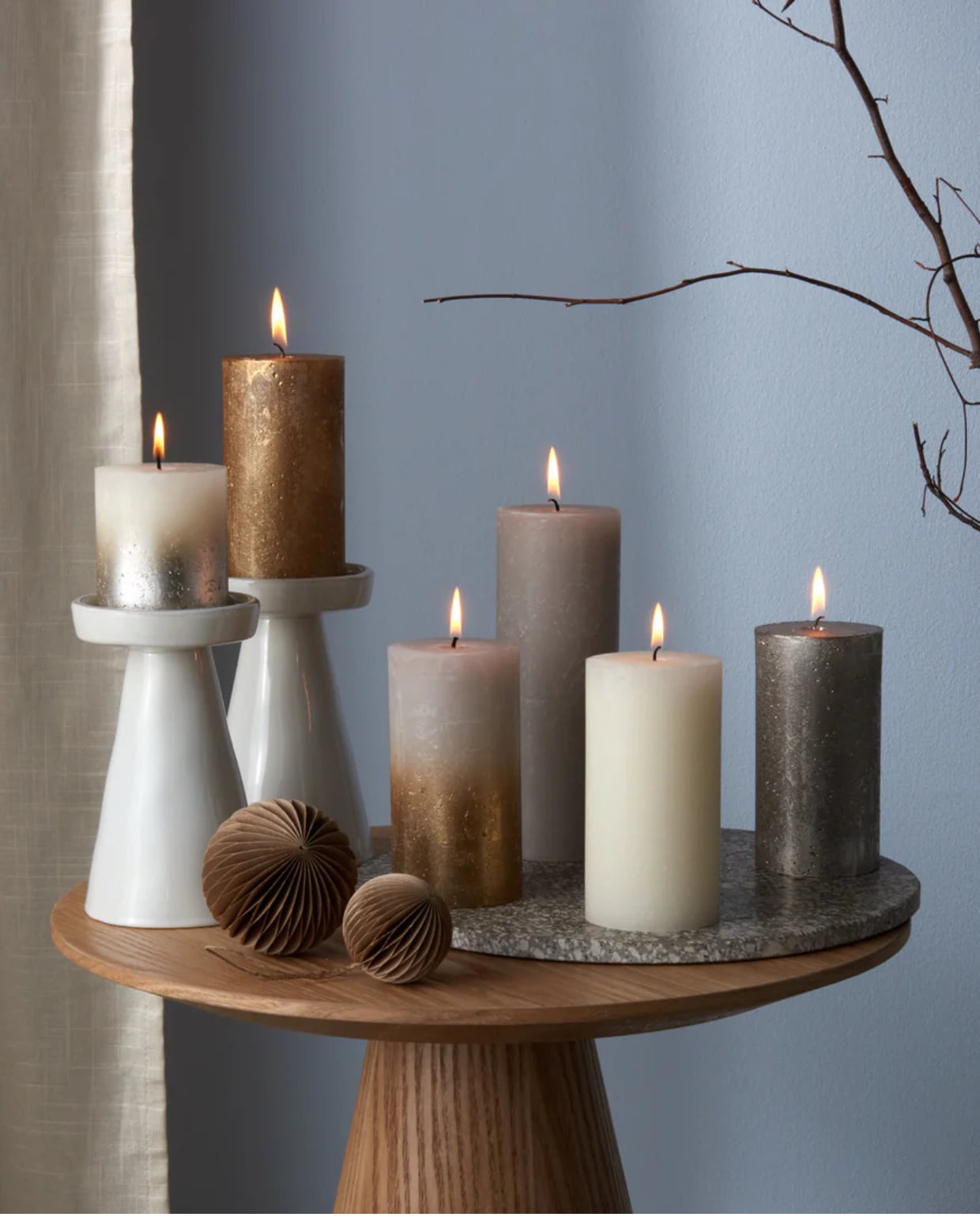 Rustieke kaarsen set - Holiday Sparkle Bolsius