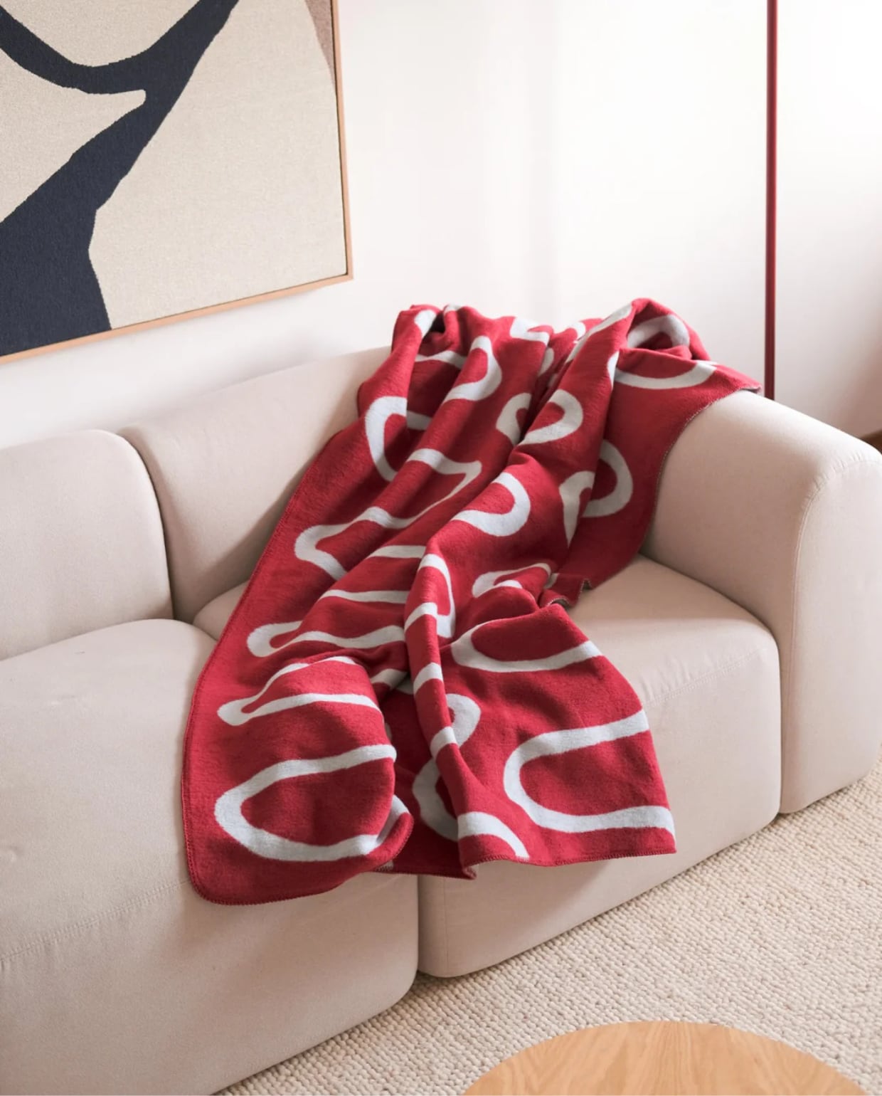 Swirl Katoenen deken - Cherry Juice & Baby Blue Noo.ma