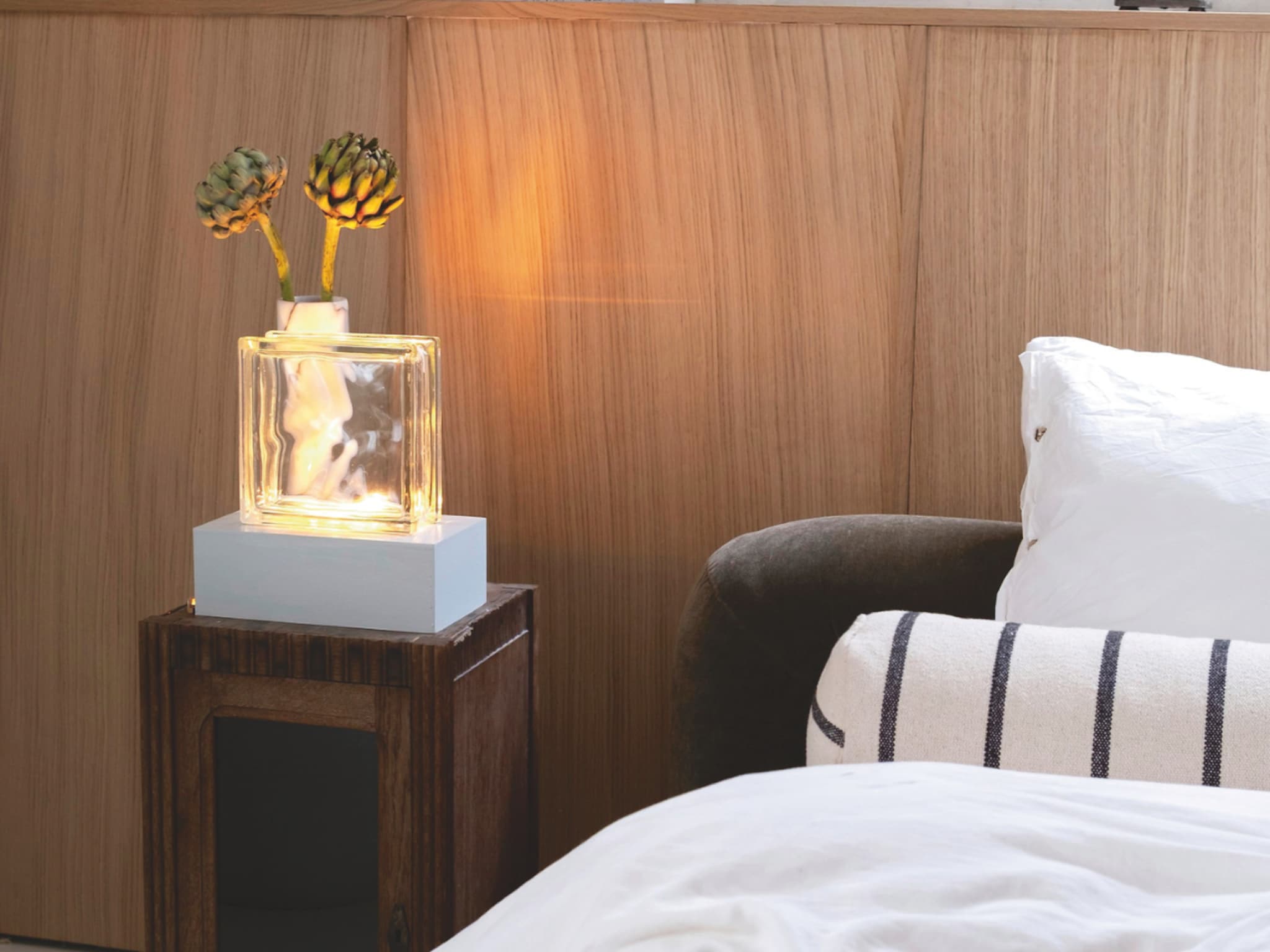 seventies glazen bloklamp maken