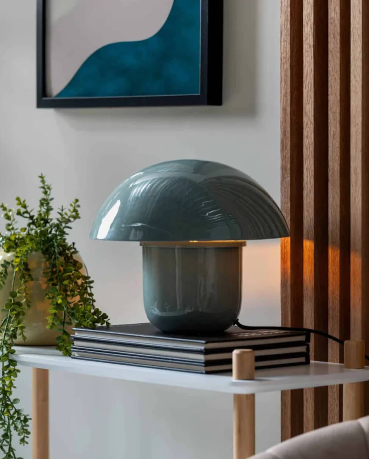 Tafellamp Fat Mushroom - blauw - 29x29x25cm Leitmotiv