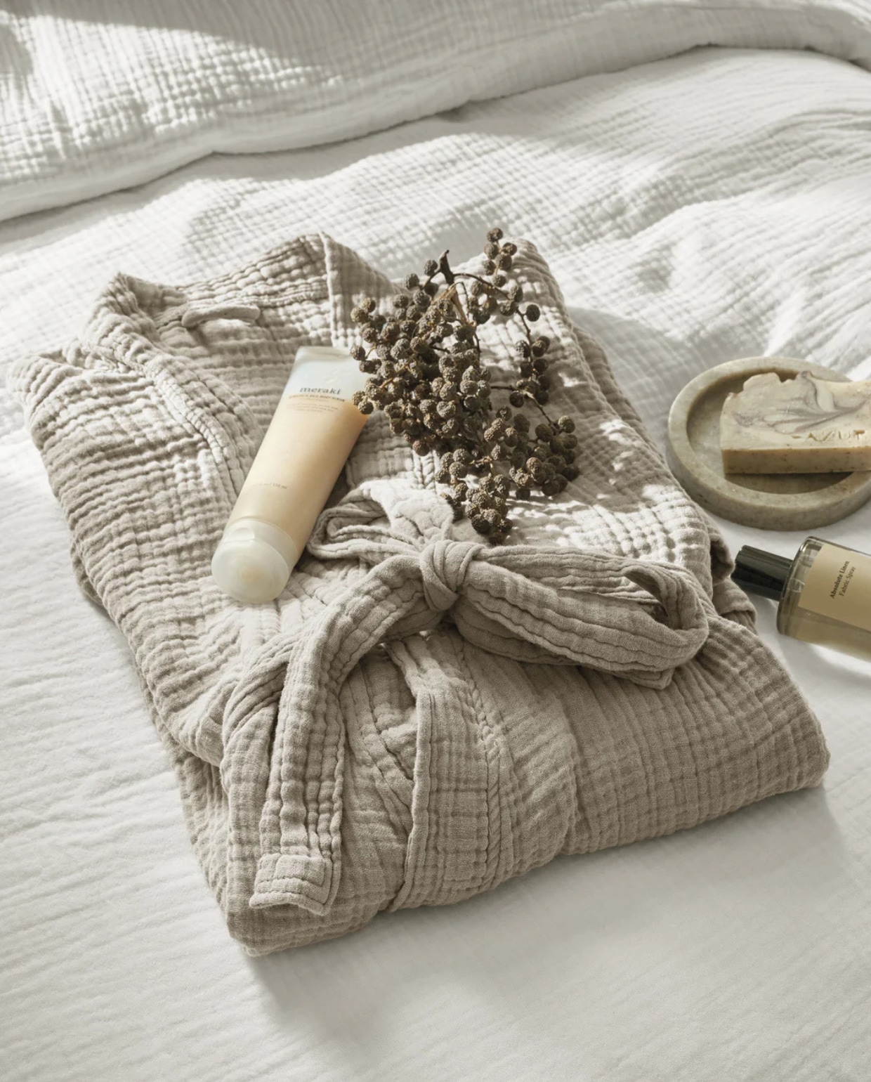 Gentle Embrace Bathrobe - L/XL - Zand vtwonen