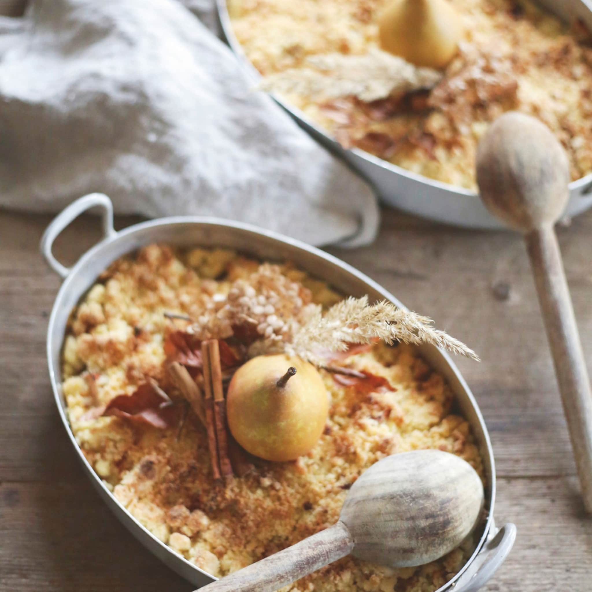recept hartverwarmende crumble van stoofpeer