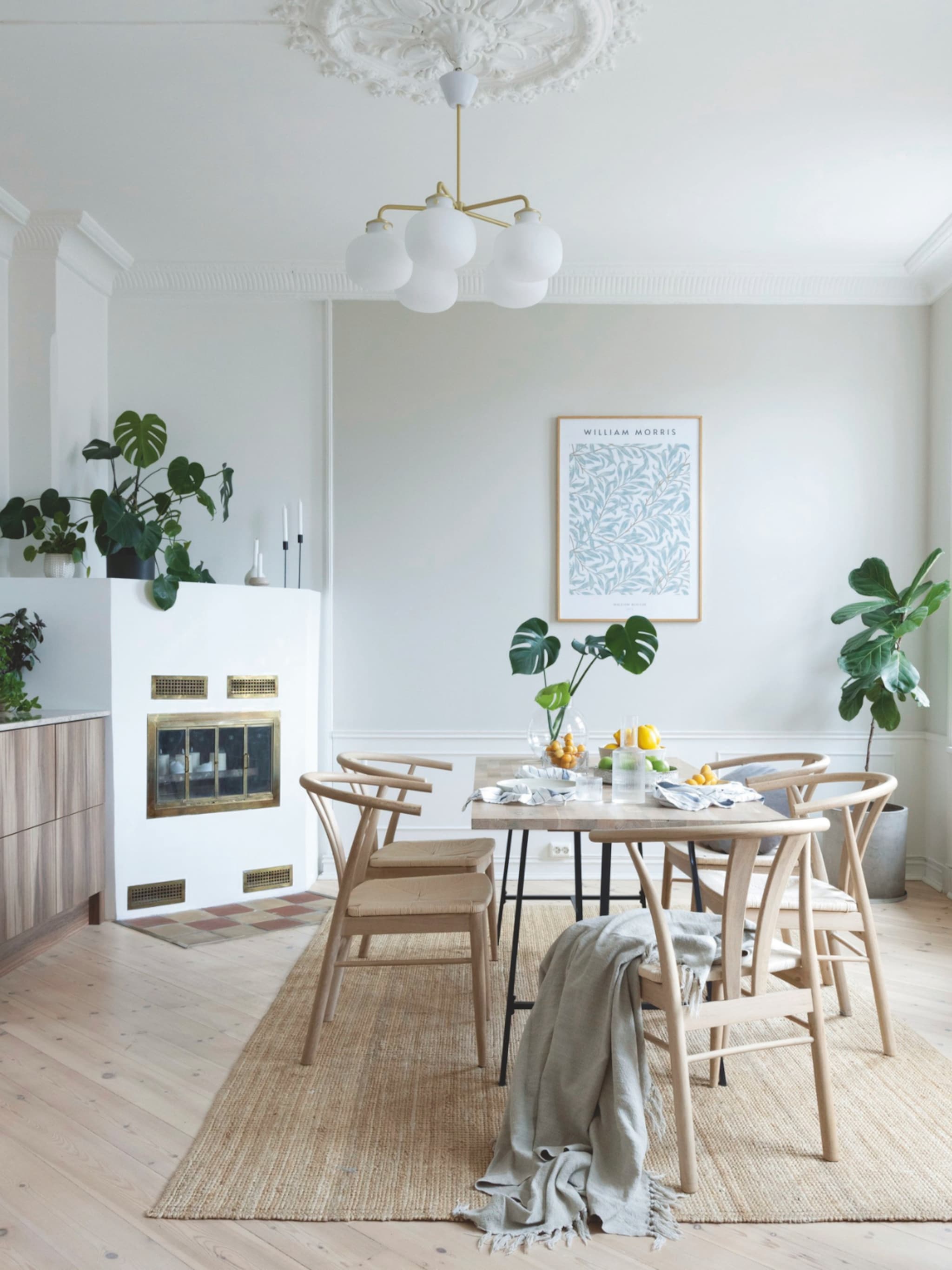 luchtig scandinavisch interieur zachte kleuren ornamenten