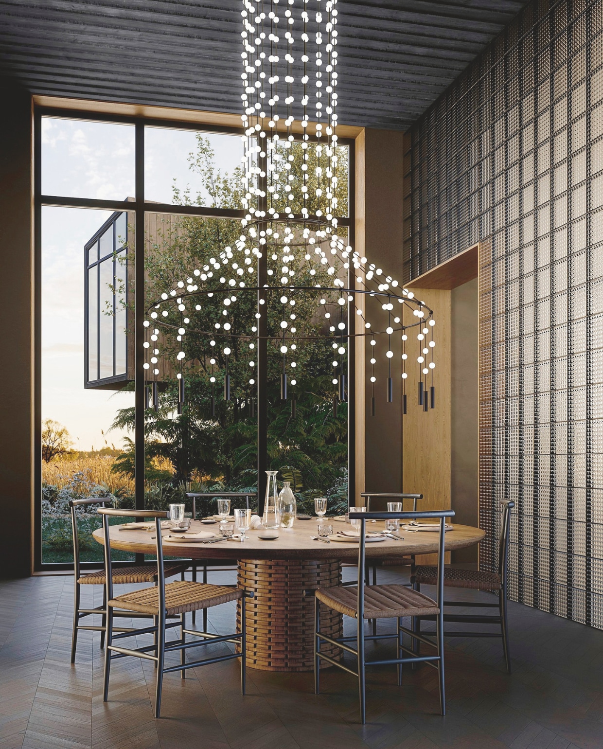 Plafondlamp Multidot van Martinelli Luce. vtwonen design 01-2026 | fotografie Denise Zwijnen [woonkeuken), Nava Rapacchietta [patio)