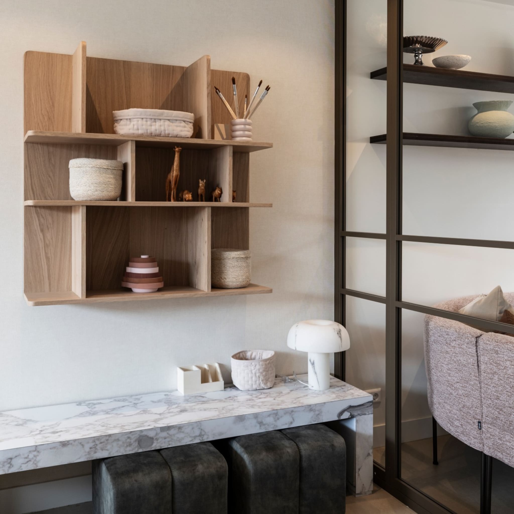 stijlvolle kinderhoek in de woonkamer