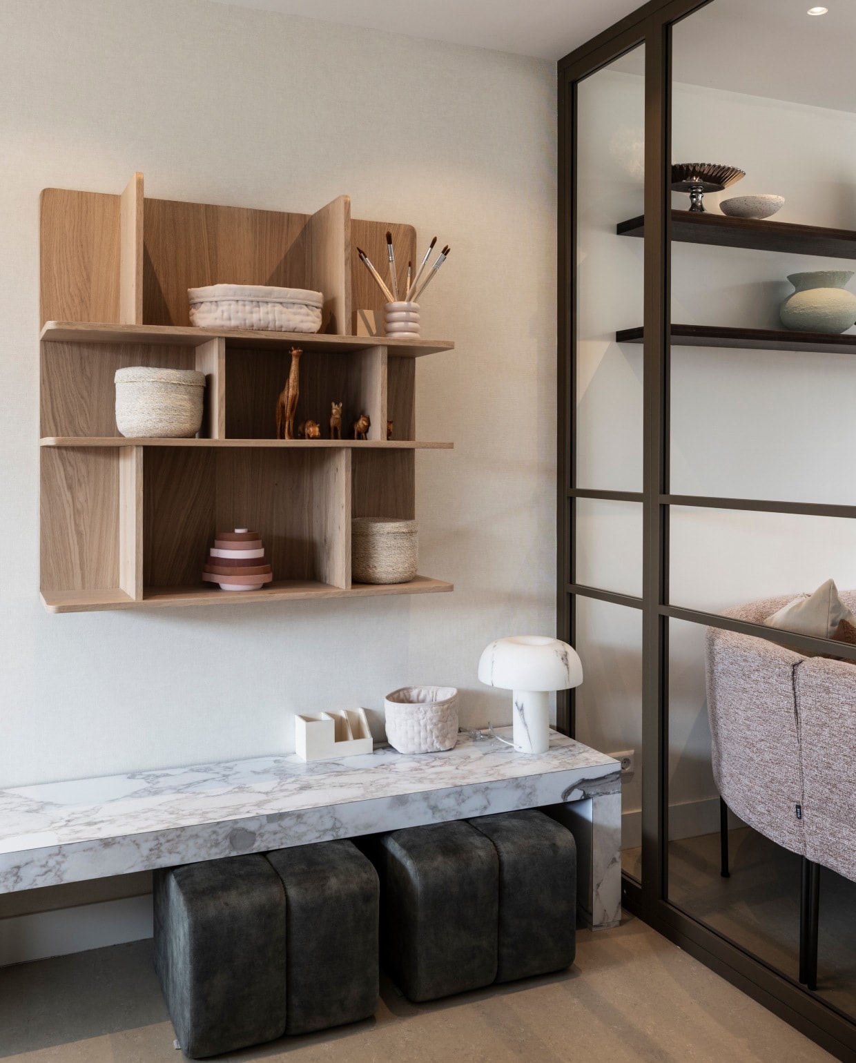 stijlvolle kinderhoek in de woonkamer