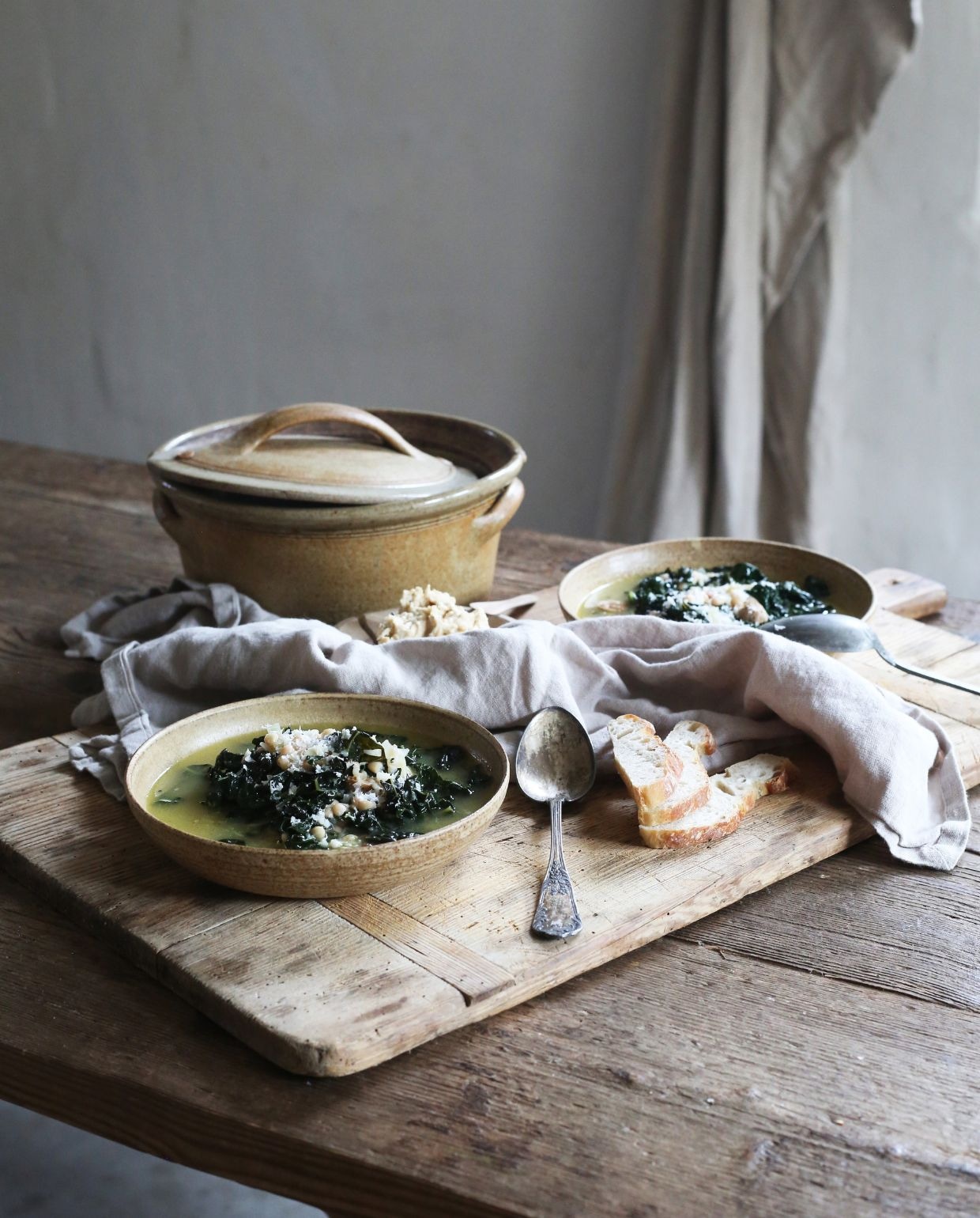 Moestuinsoep van cavolo nero uit eigen tuin