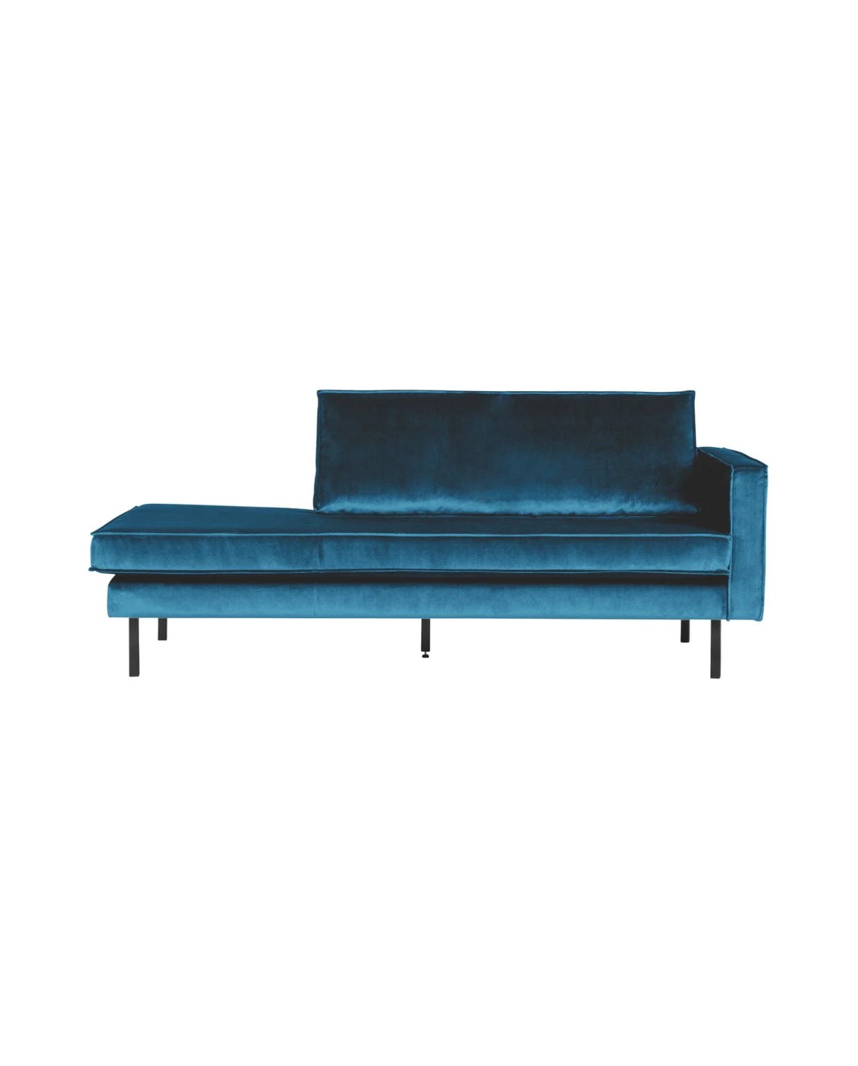 WOOOD daybed rechts Rodeo - Velvet - Blauw - 85x266x86/213 Woood