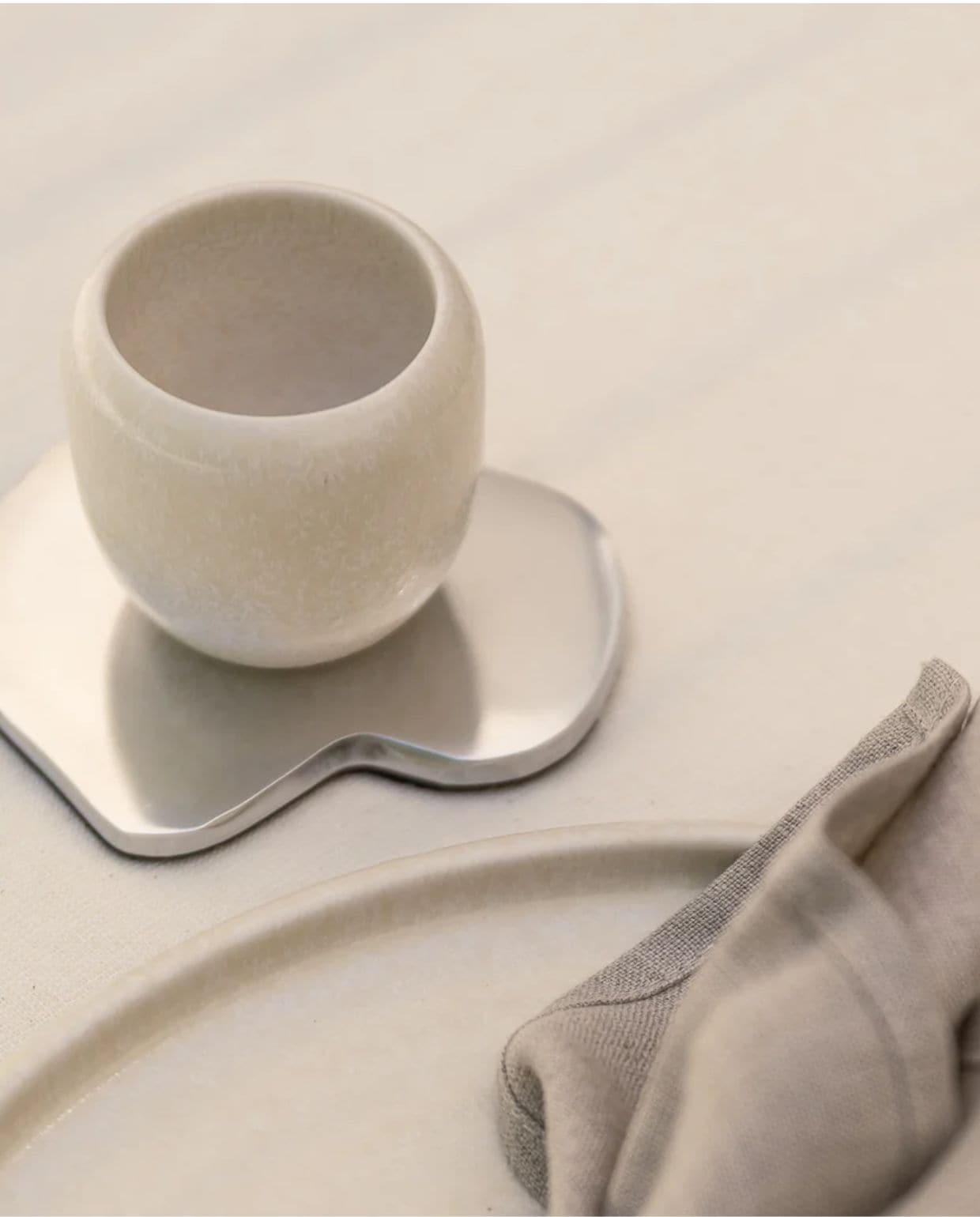 S|P Collection - Glasonderzetter organisch zilver Charm - Set van 4 S|P Collection