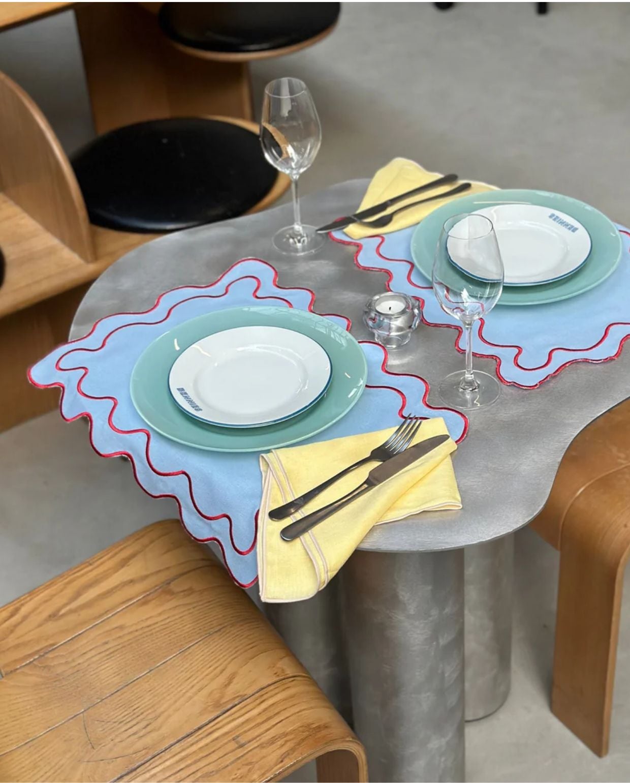 Kulu Club servetten - 100% linnen - botergeel - set van 2