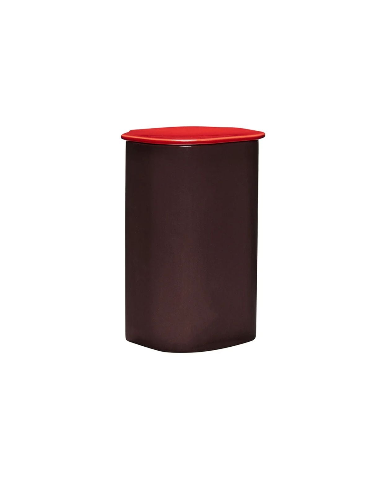 Hübsch bus met deksel Amare - steenpoeder - ø17xh26cm Hübsch