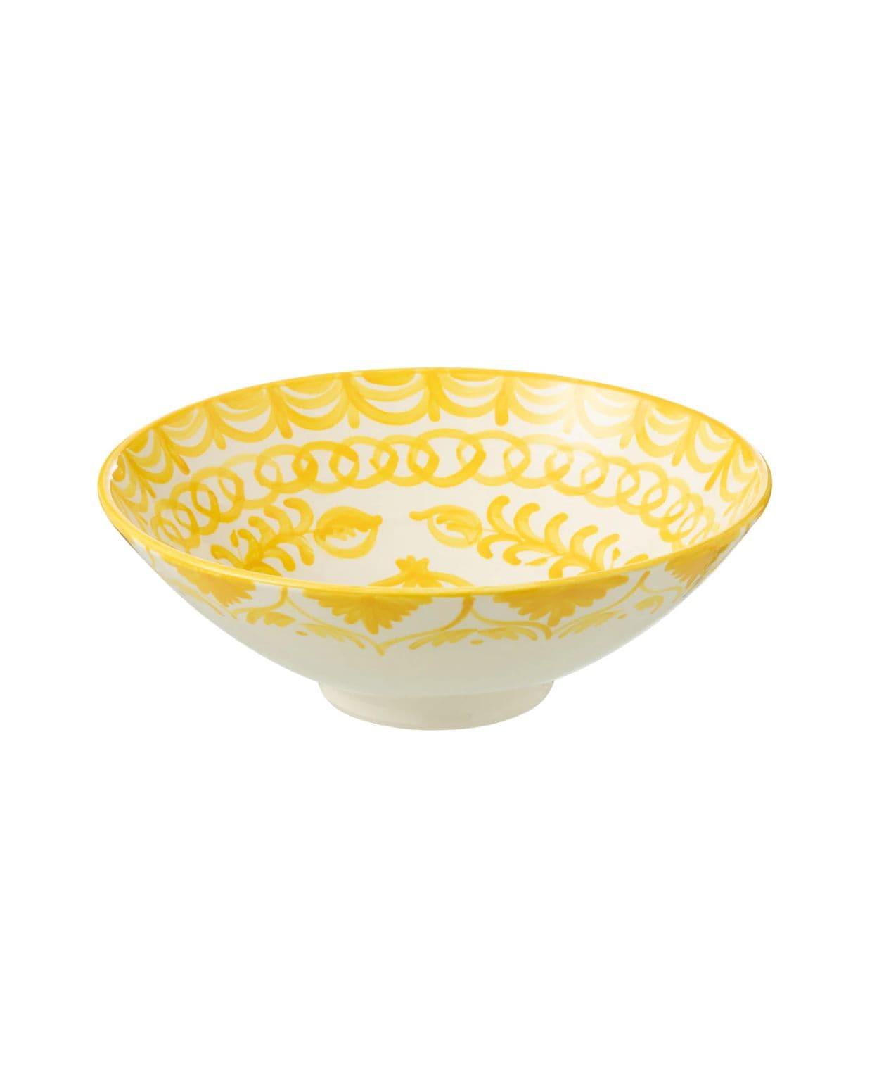 J-Line kom Lebrillo Granada - keramiek - wit/geel J-Line