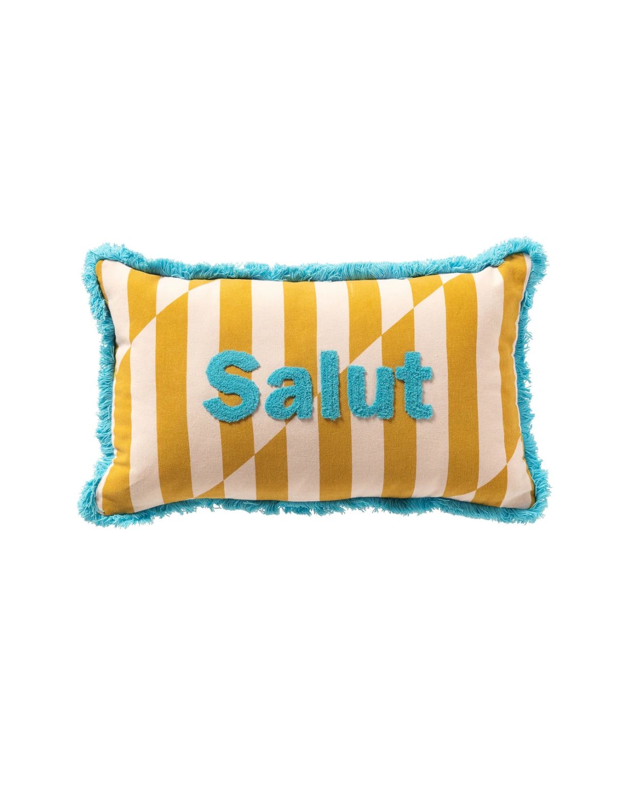 SALUT - kussenhoes 30x50 cm - gestreept - 100% katoen - Mineral Yellow - geel Dutch Decor