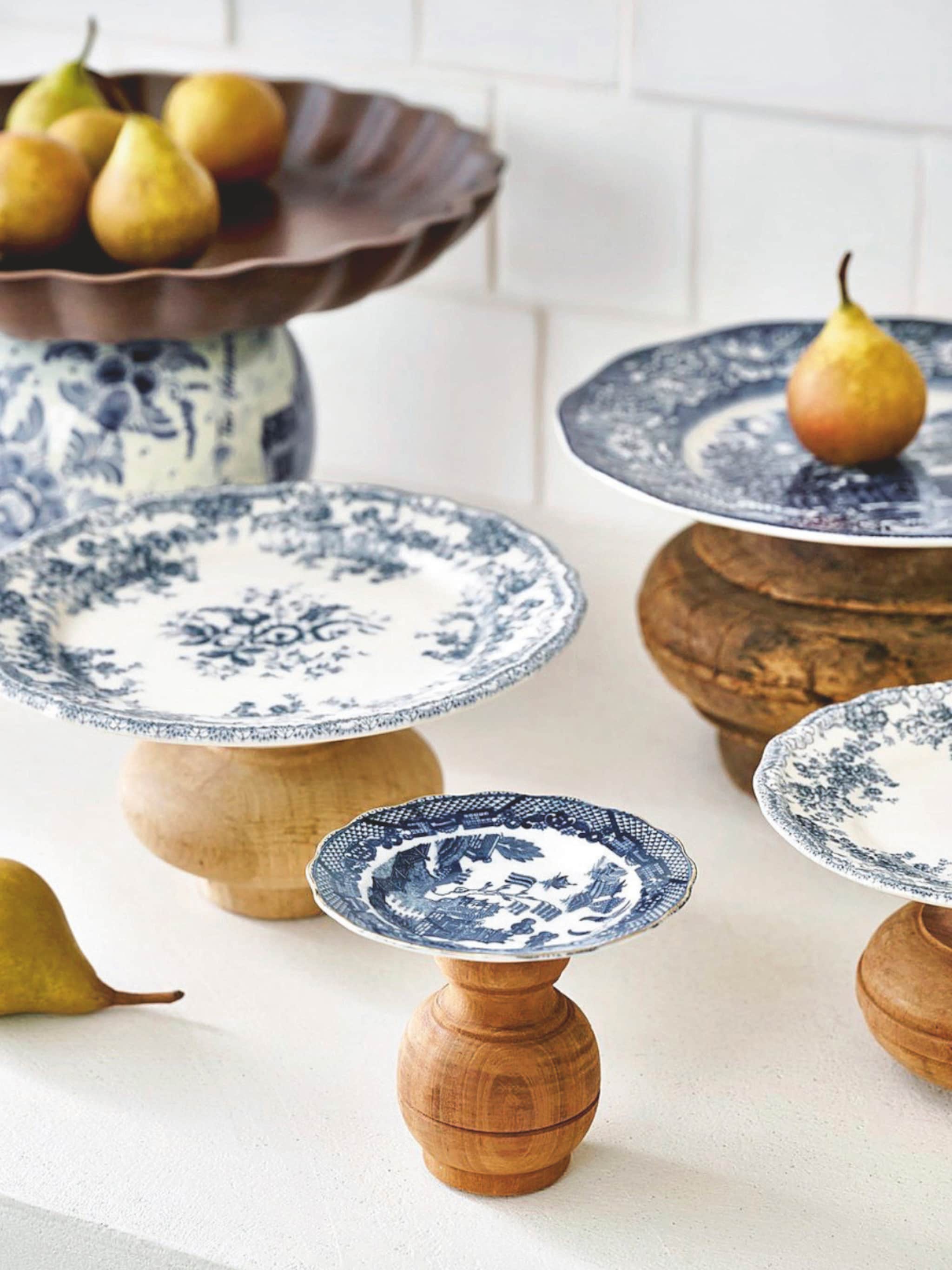 folklore op voetstuk delfts blauw decoratie