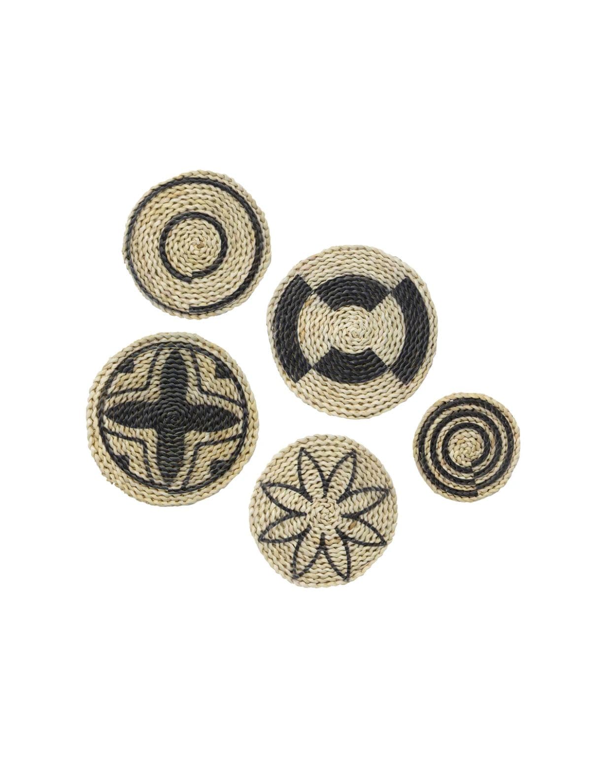 Art for the Home Rotan Wand decoratie Set van 5: 2x 25cm / 2x 18,5cm / 1x 13cm Art for the Home