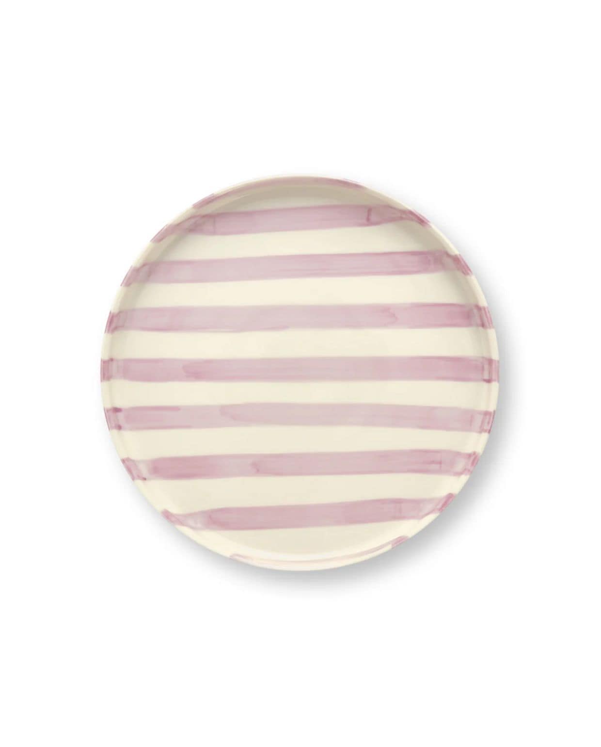 vtwonen - Lunchbord - Strepen - Lila - Set van 2 - Keramiek - 20cm vtwonen